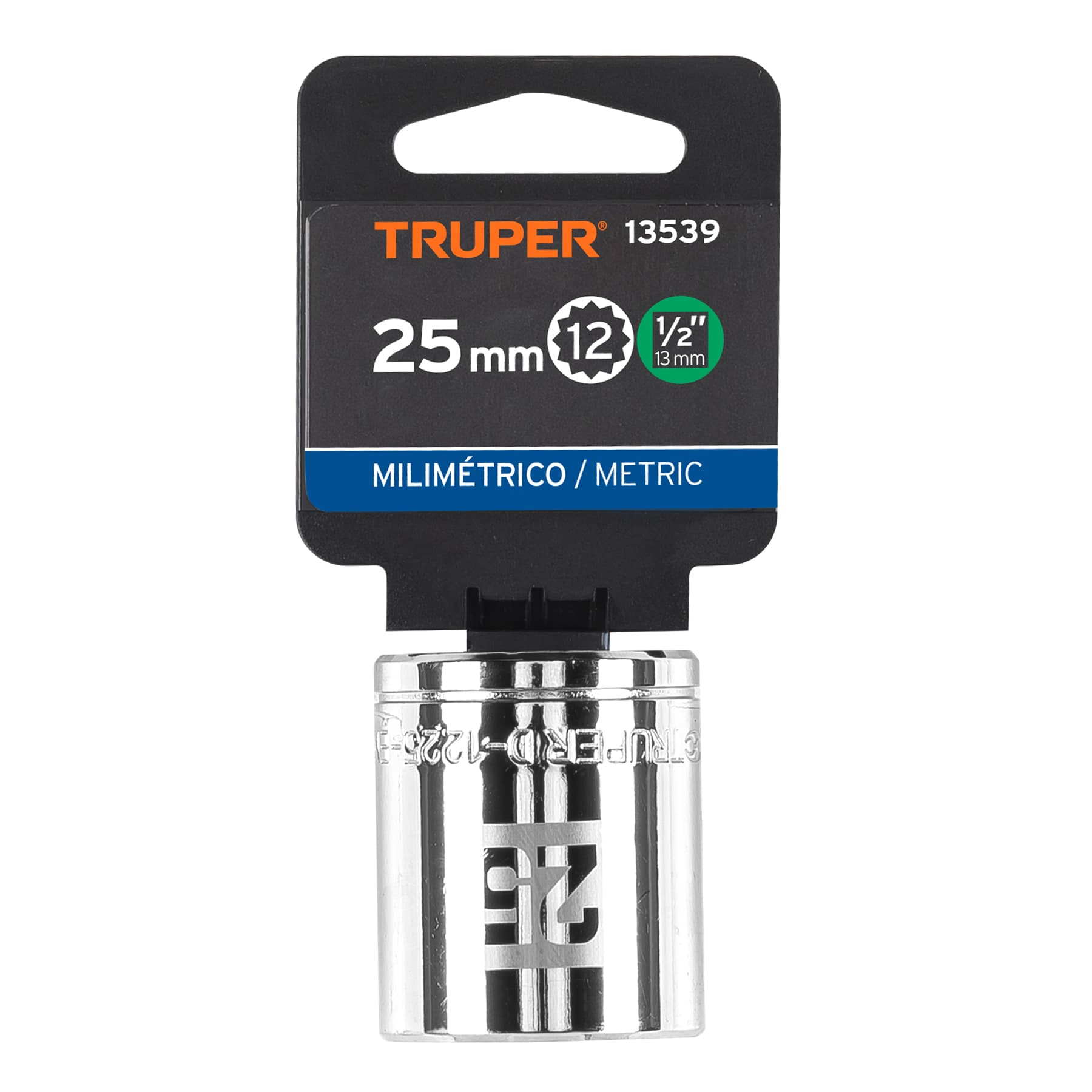 Dado de 25 mm, 12 puntas, cuadro 1/2", Truper