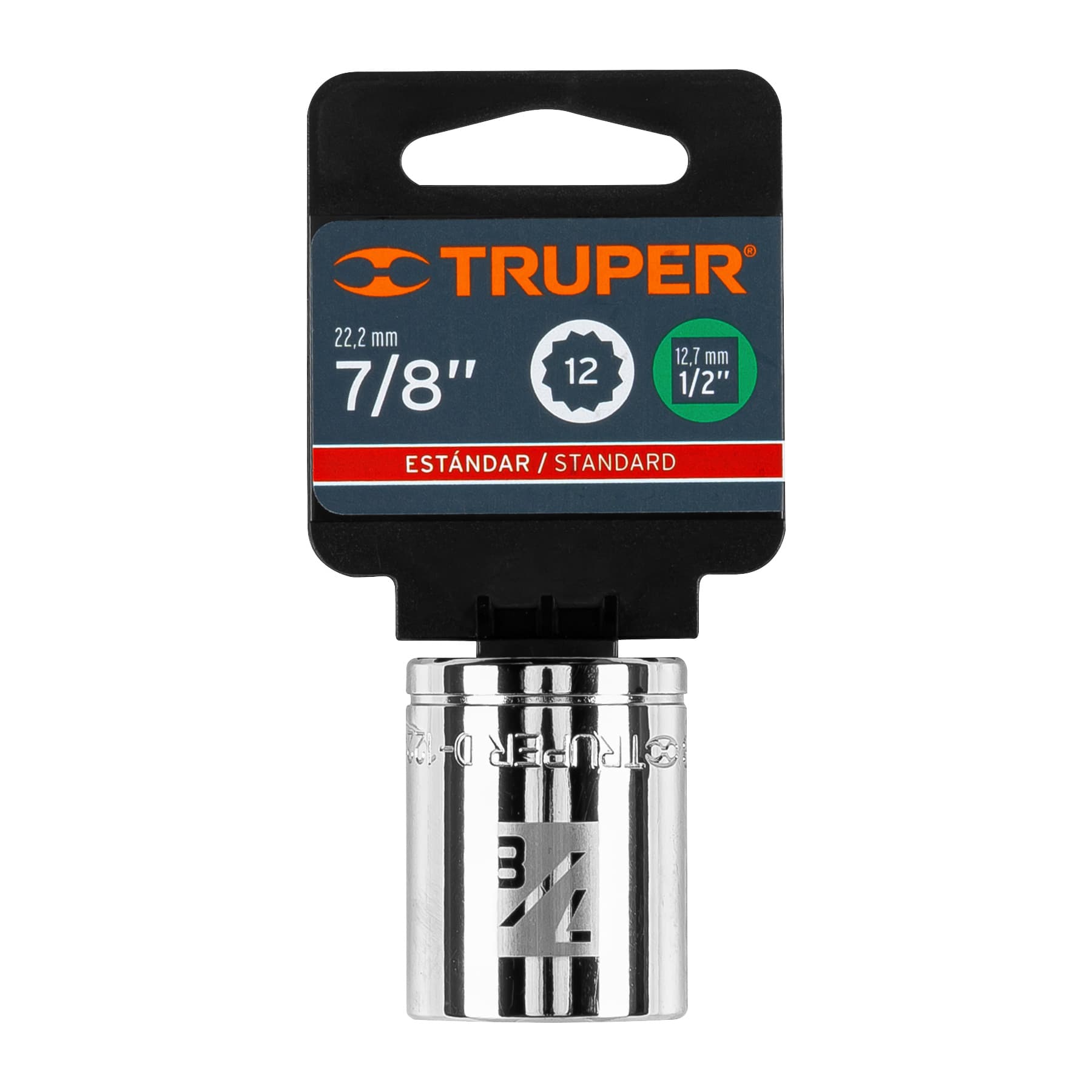 Dado de 7/8', 12 puntas, cuadro 1/2', TRUPER
