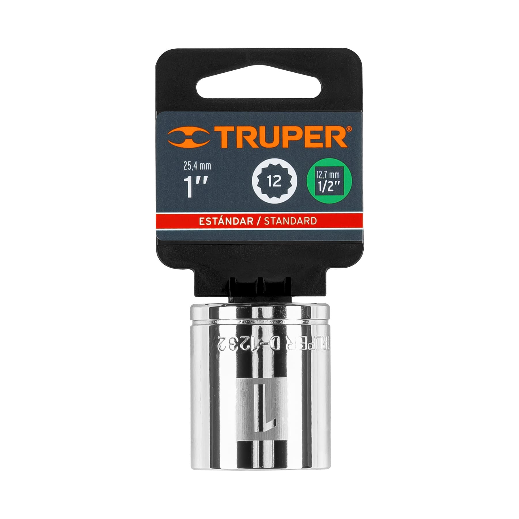 Dado de 1", 12 puntas, cuadro 1/2", Truper