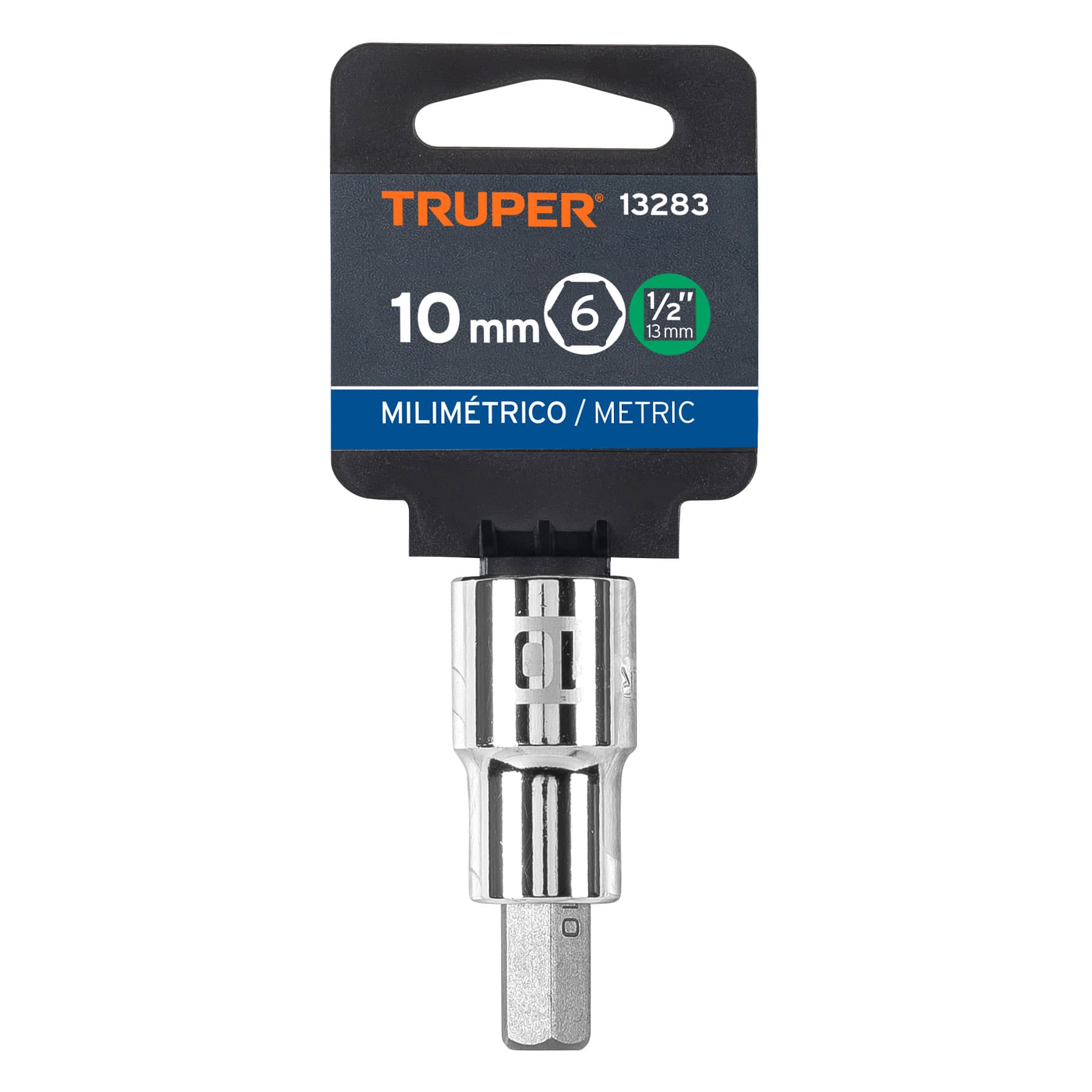 Dado punta hexagonal de 10 mm, cuadro 1/2", Truper