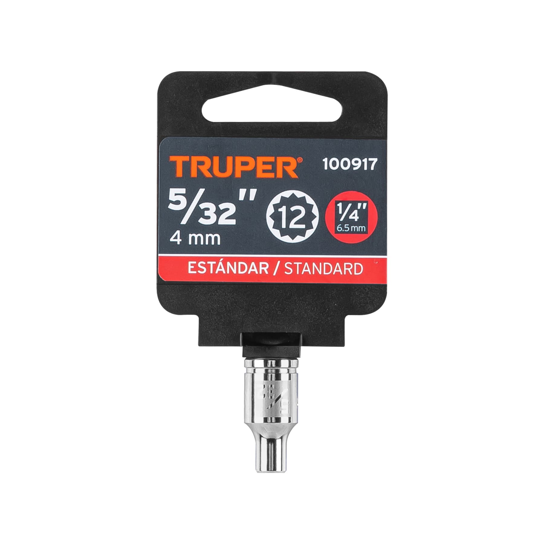 Dado de 5/32", 12 puntas, cuadro 1/4", Truper