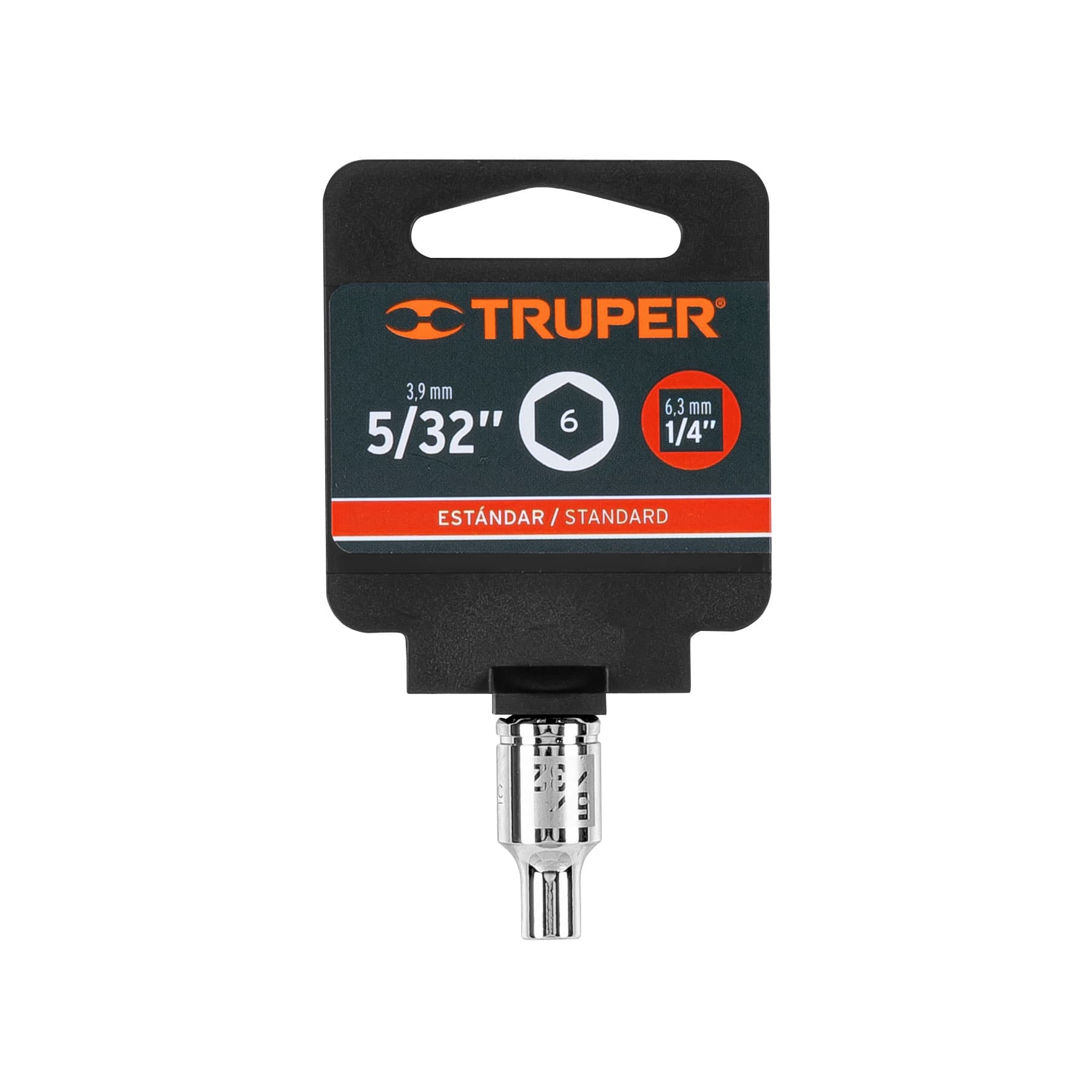 Dado de 5/32", 6 puntas, cuadro 1/4", Truper