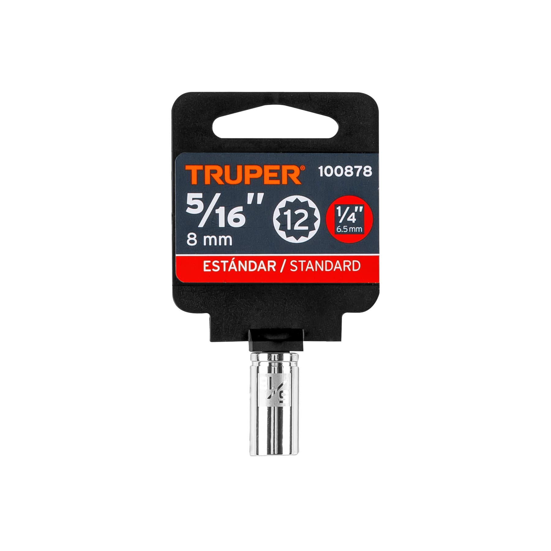 Dado de 5/16", 12 puntas, cuadro 1/4", Truper