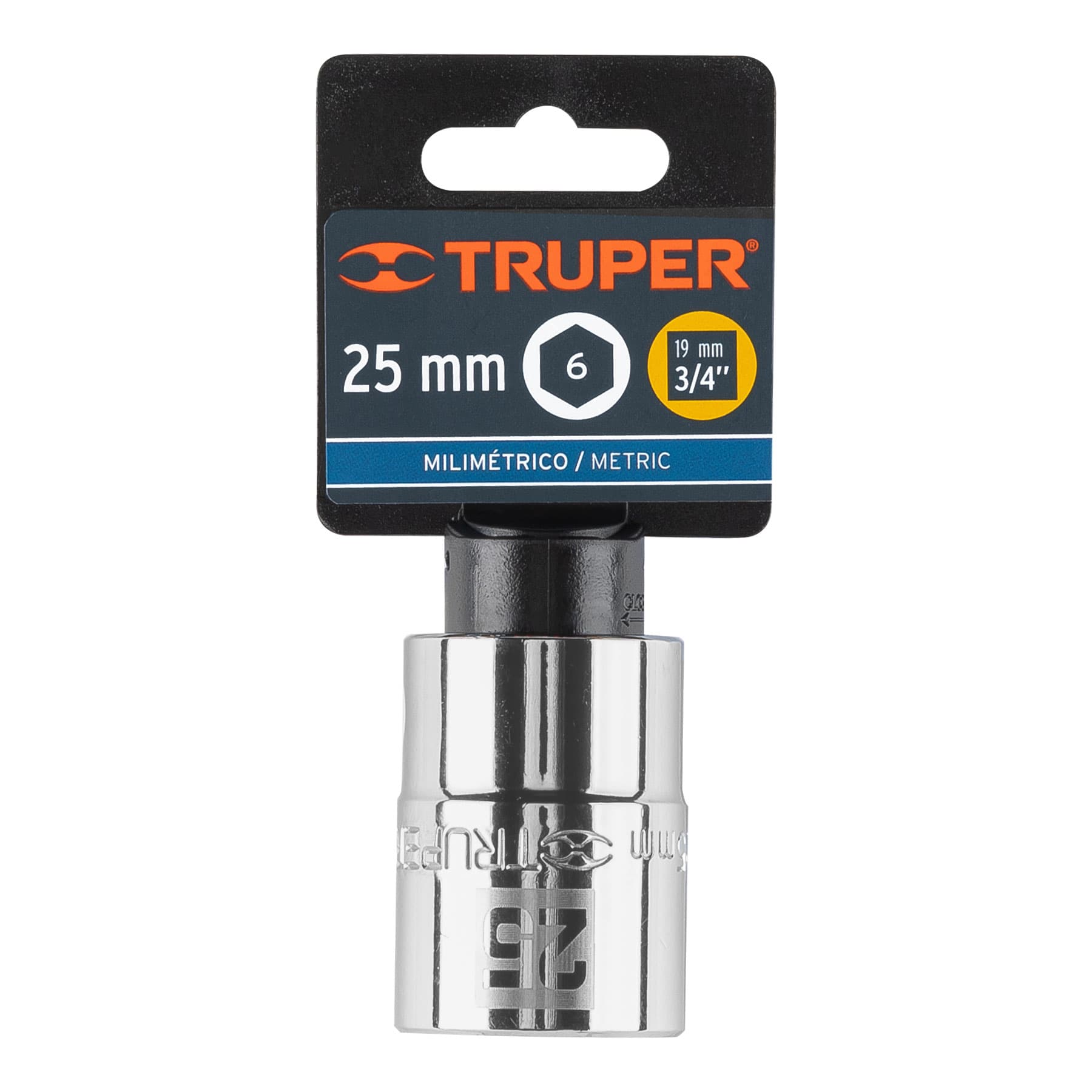 Dado de 25 mm, 6 puntas, cuadro 3/4", Truper