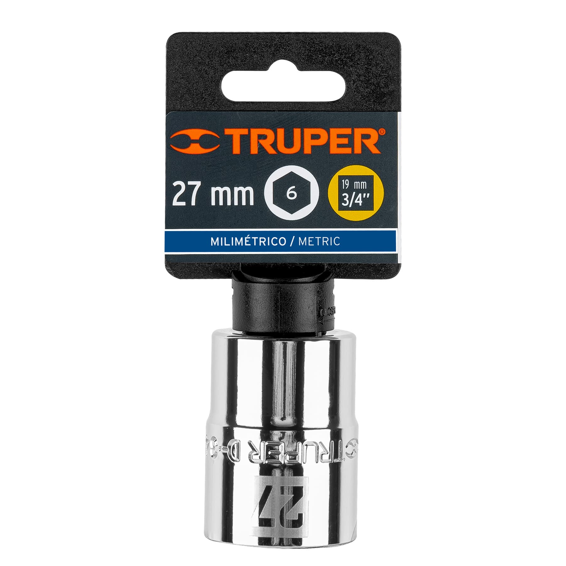 Dado de 27 mm, 6 puntas, cuadro 3/4", Truper