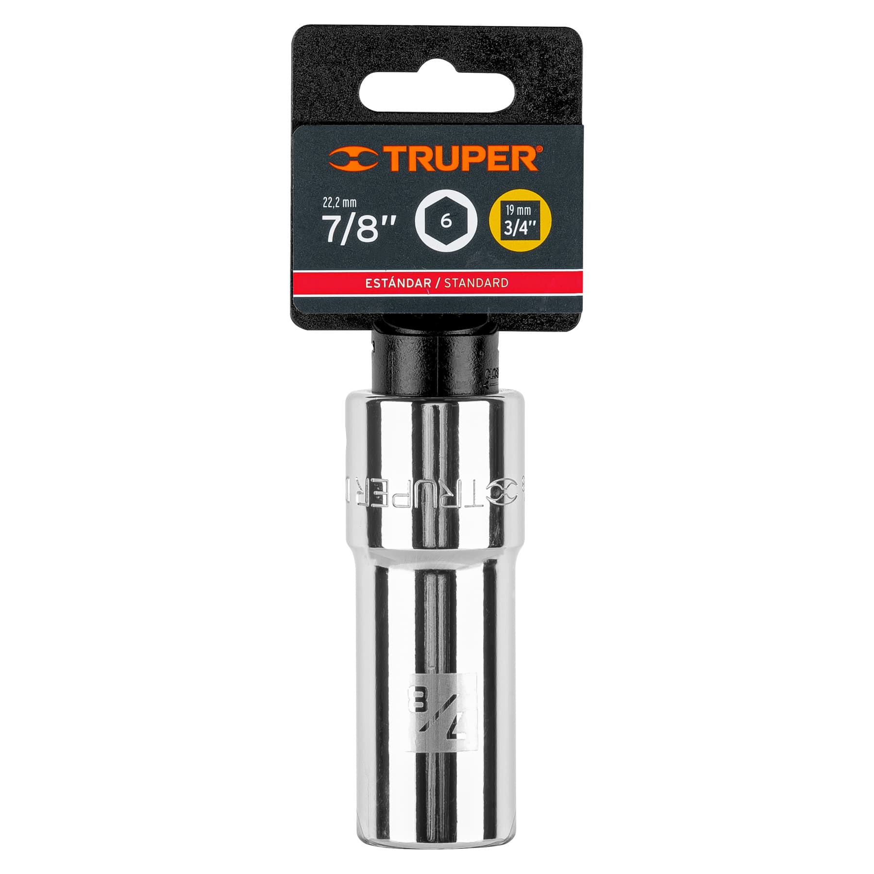 Dado largo de 7/8", 6 puntas, cuadro 3/4", Truper