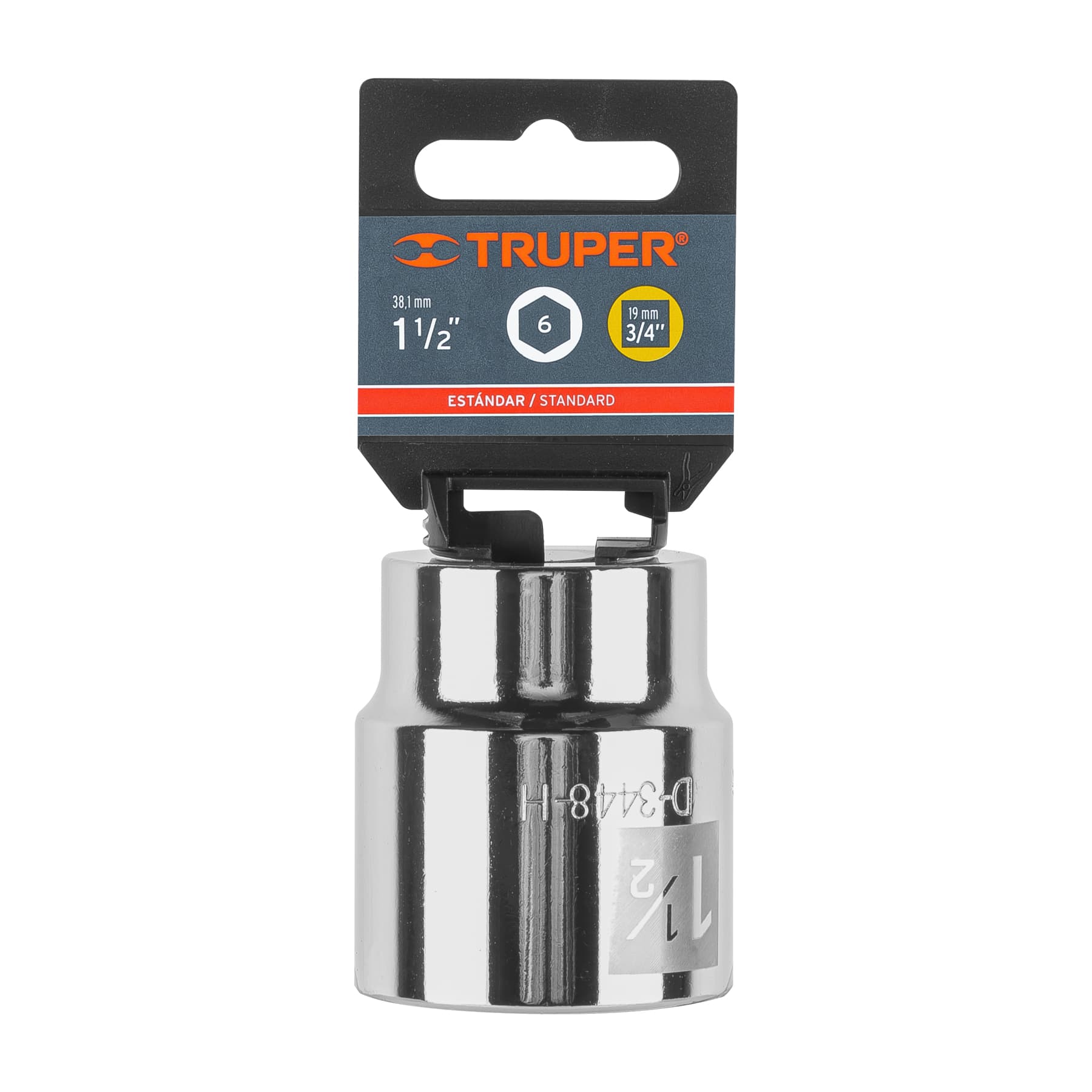 Dado de 1-1/2", 6 puntas, cuadro 3/4", Truper