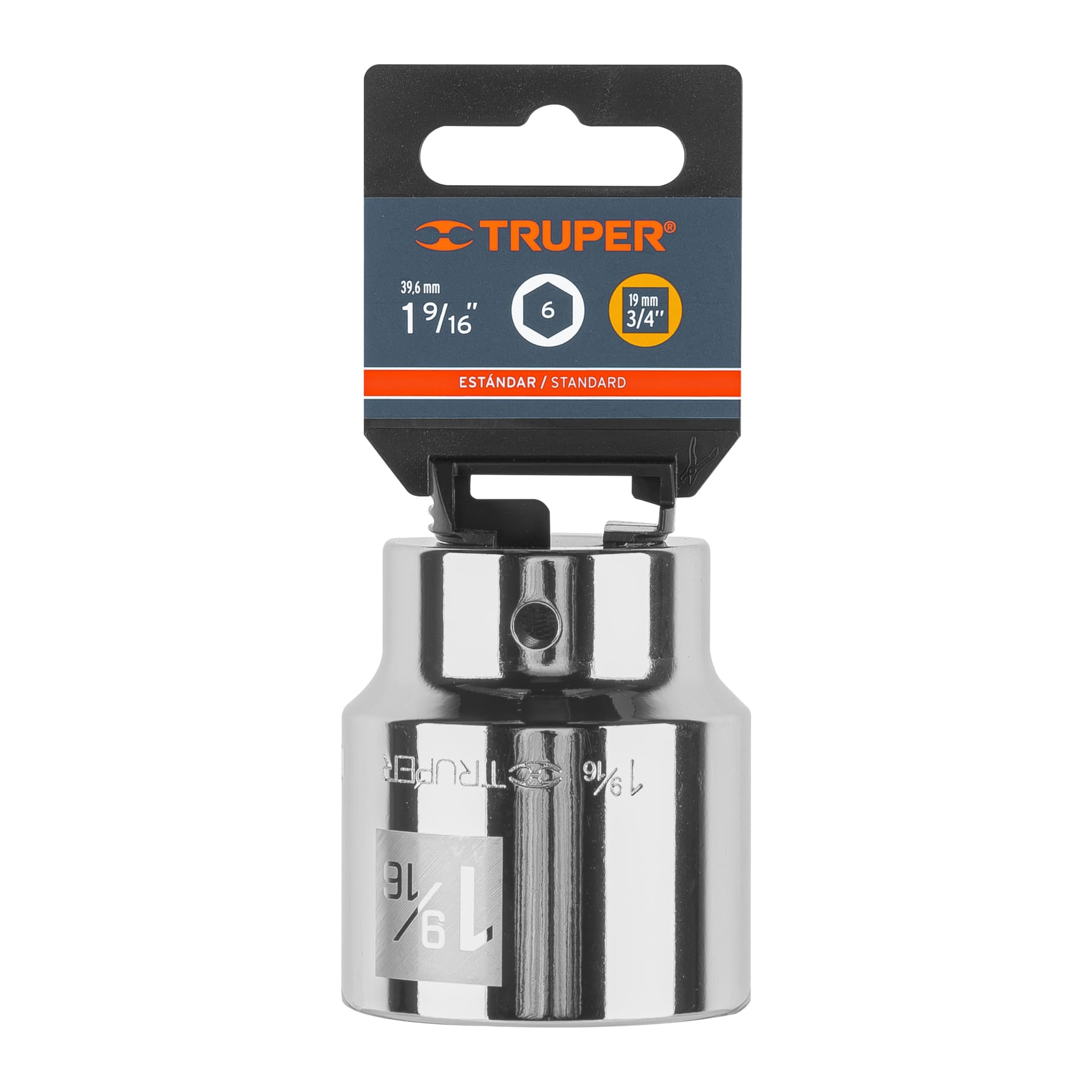 Dado de 1-9/16", 6 puntas, cuadro 3/4", Truper
