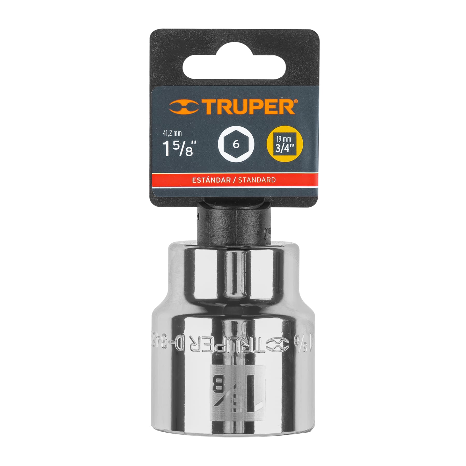 Dado de 1-5/8", 6 puntas, cuadro 3/4", Truper