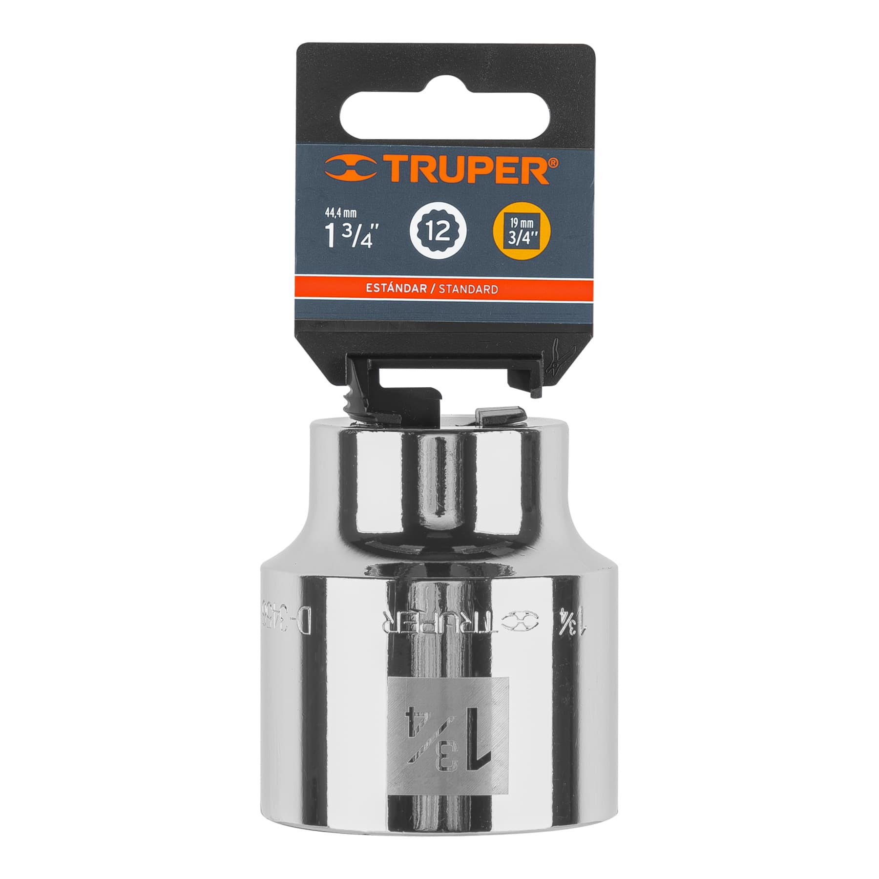 Dado de 1-3/4", 12 puntas, cuadro 3/4", Truper