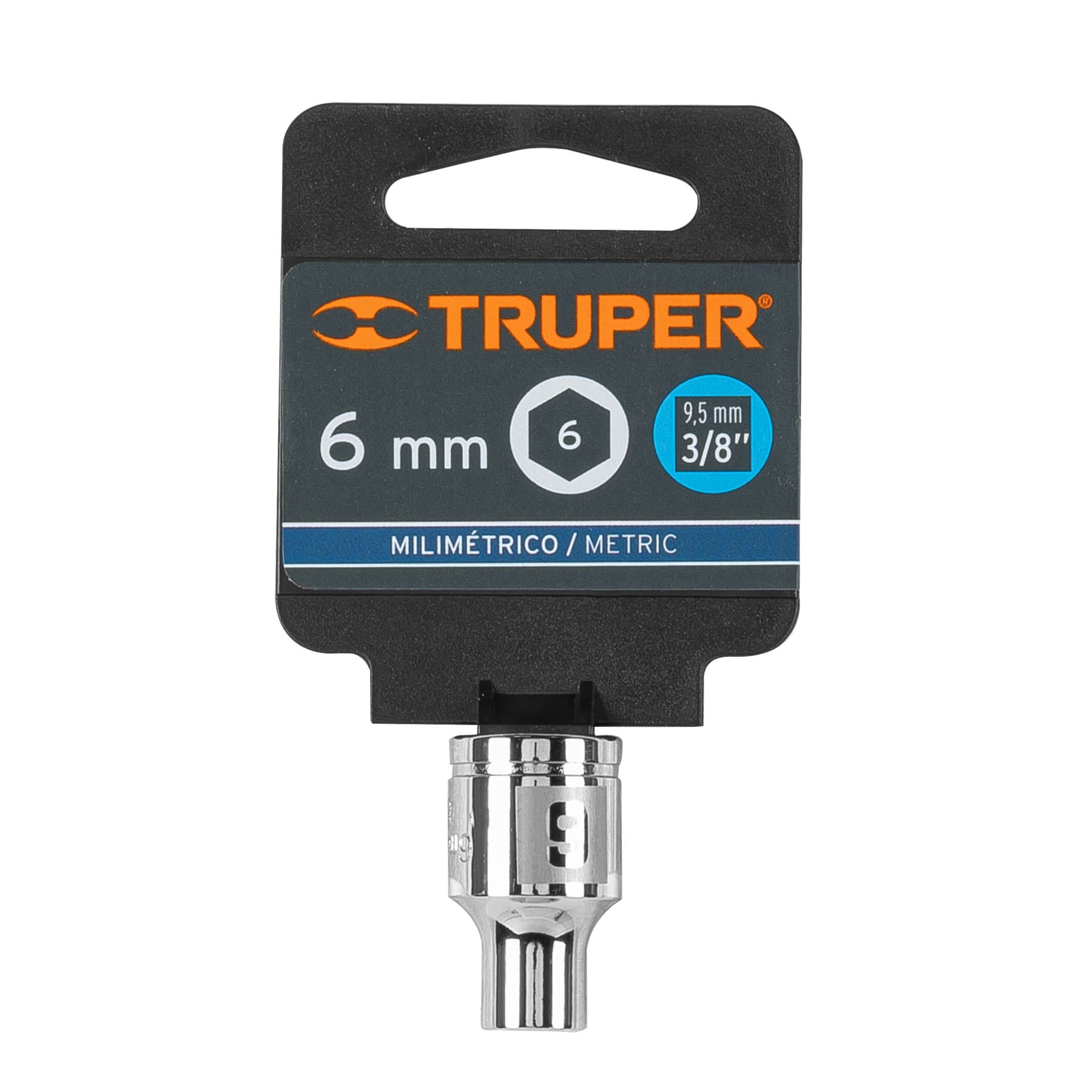 Dado de 6 mm, 6 puntas, cuadro 3/8", Truper