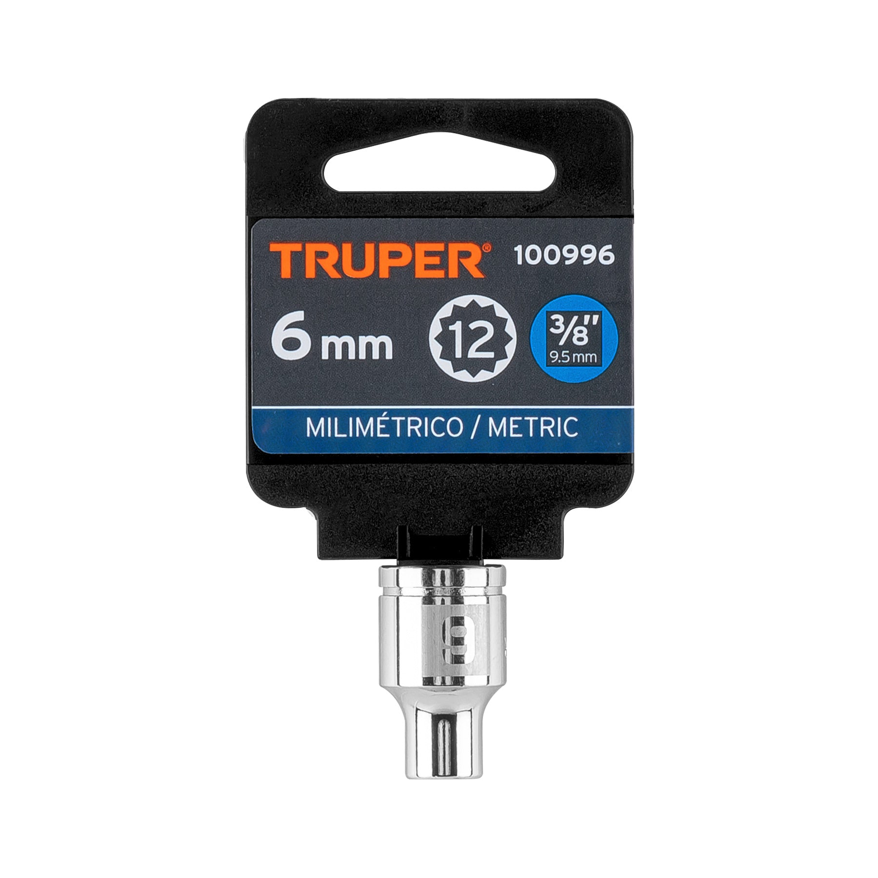 Dado de 6 mm, 12 puntas, cuadro 3/8", Truper