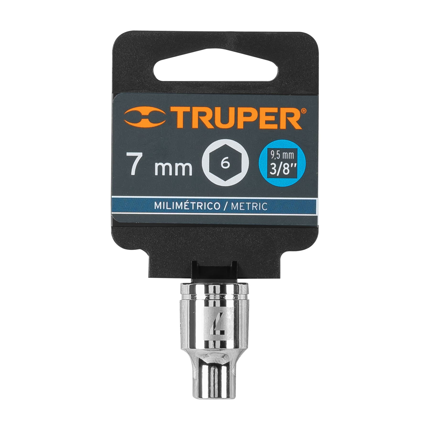 Dado de 7 mm, 6 puntas, cuadro 3/8", Truper