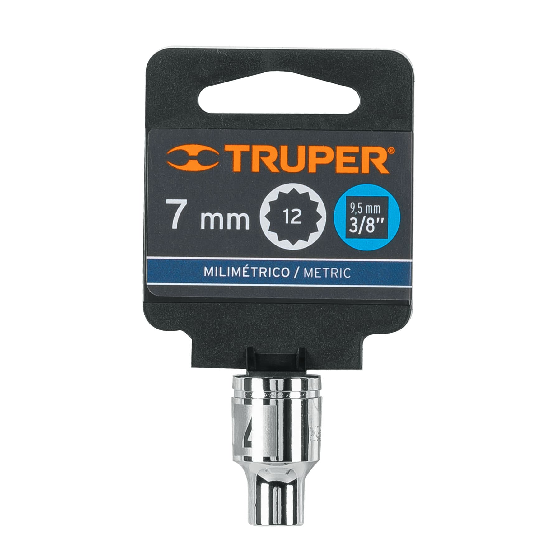 Dado de 7 mm, 12 puntas, cuadro 3/8", Truper