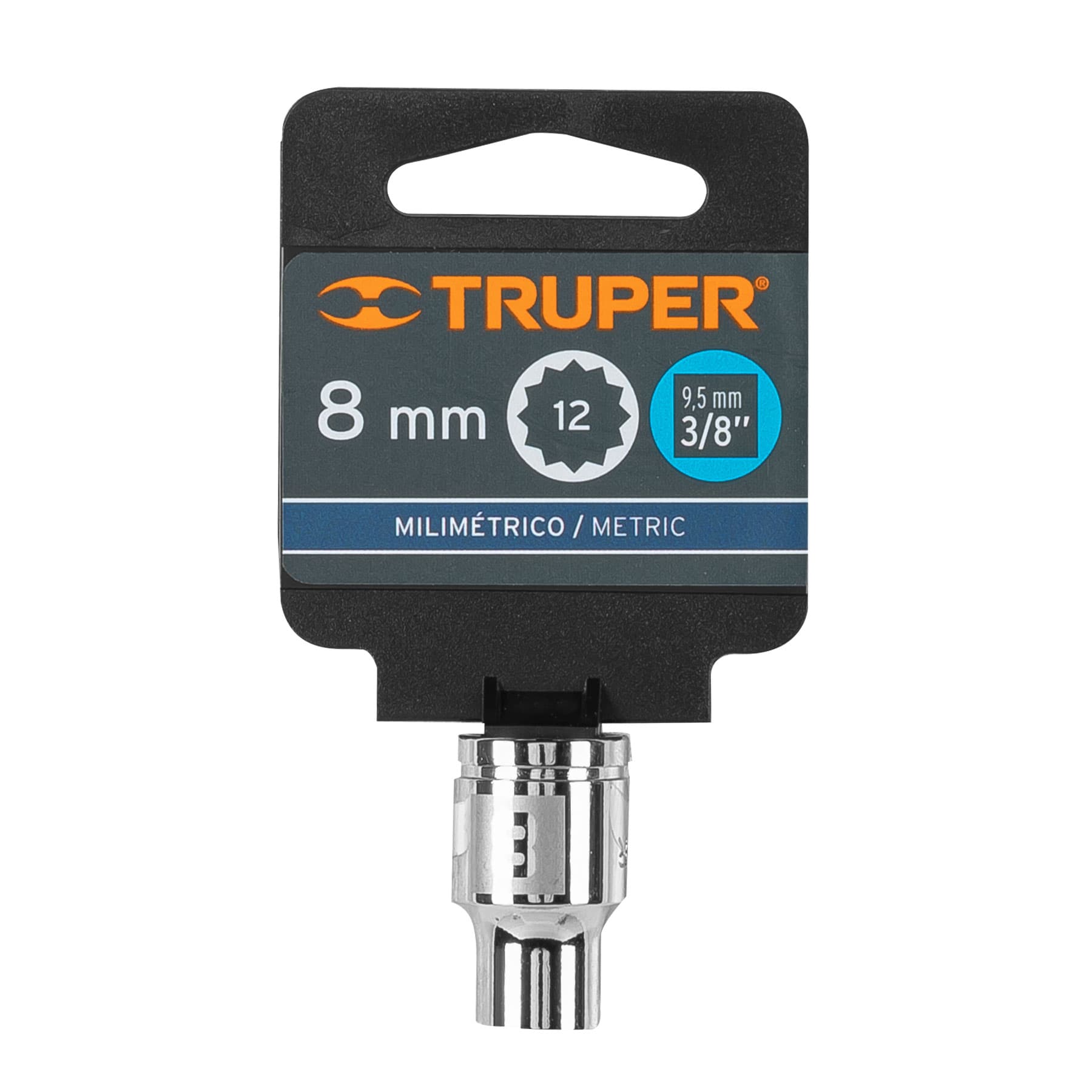 Dado de 8 mm, 12 puntas, cuadro 3/8", Truper