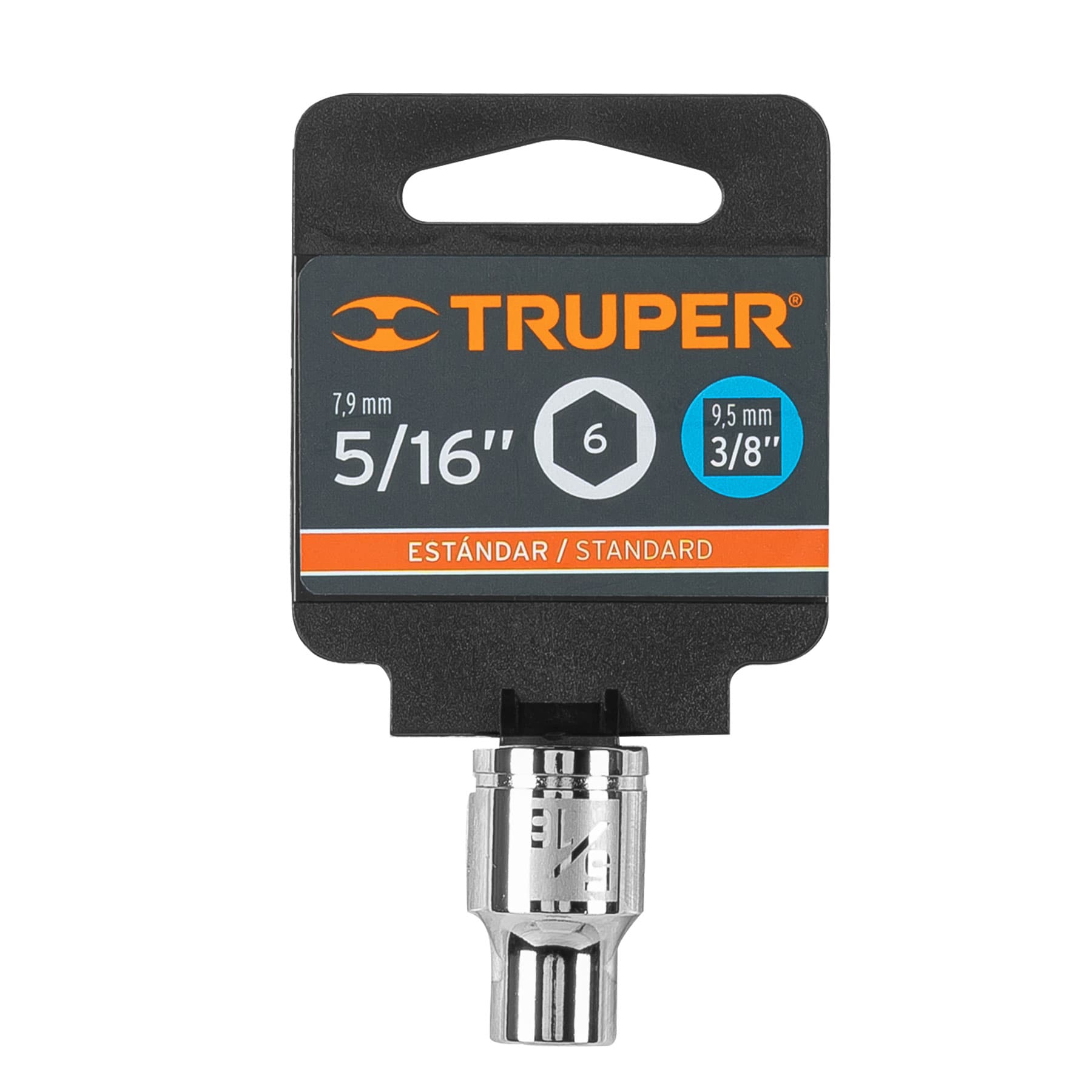 Dado de 5/16", 6 puntas, cuadro 3/8", Truper