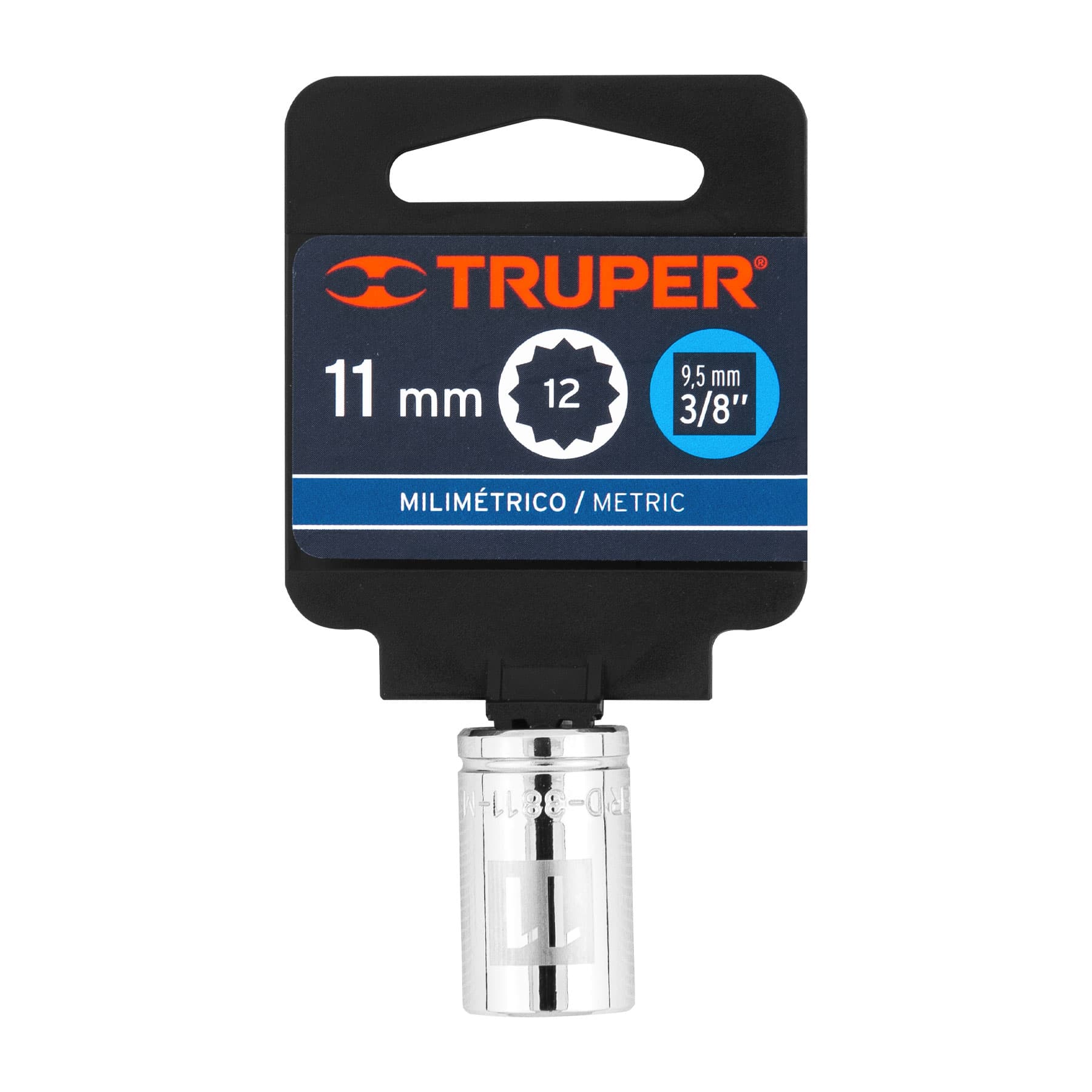 Dado de 11 mm, 12 puntas, cuadro 3/8", Truper