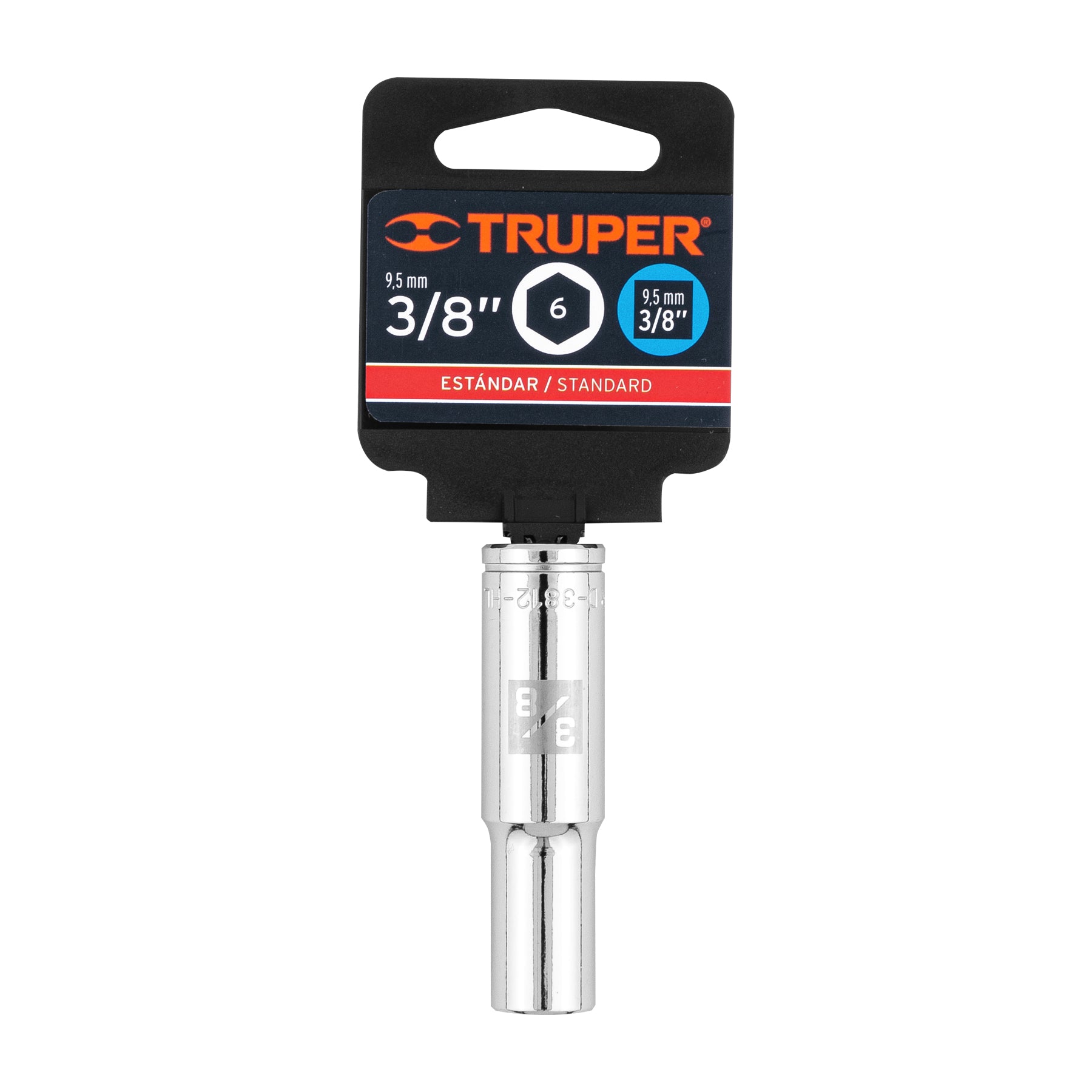Dado largo de 3/8", 6 puntas, cuadro 3/8", Truper