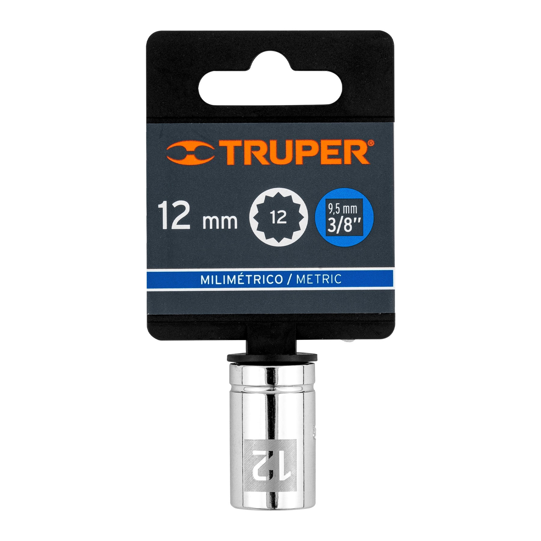 Dado de 12 mm, 12 puntas, cuadro 3/8", Truper