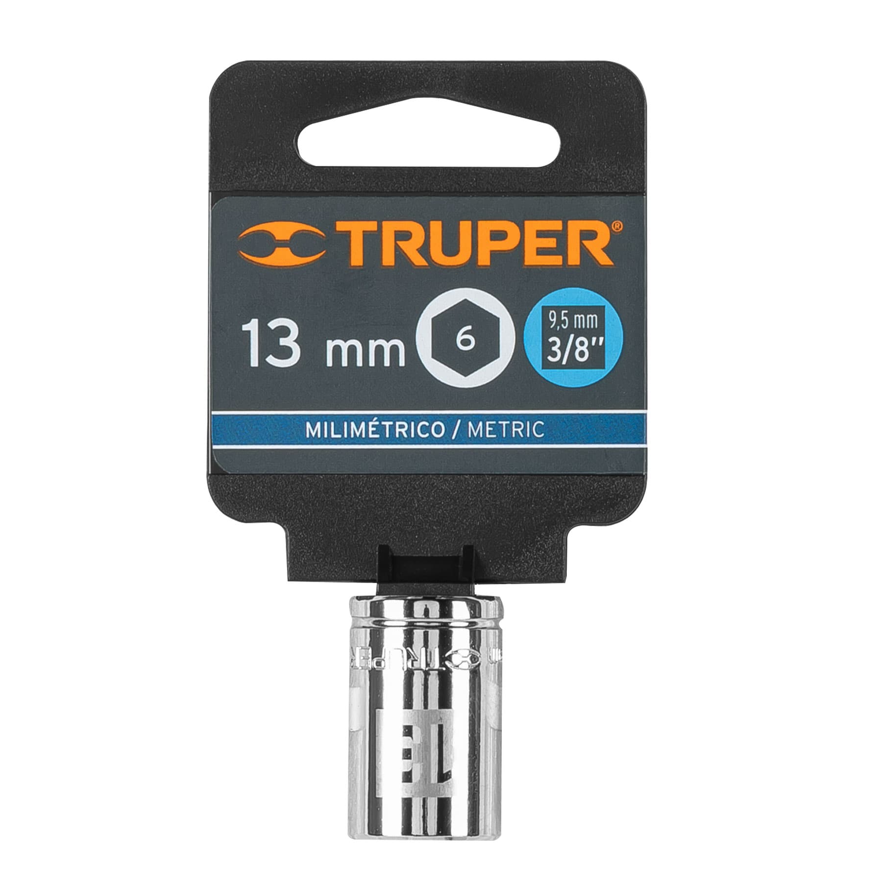 Dado de 13 mm, 6 puntas, cuadro 3/8", Truper