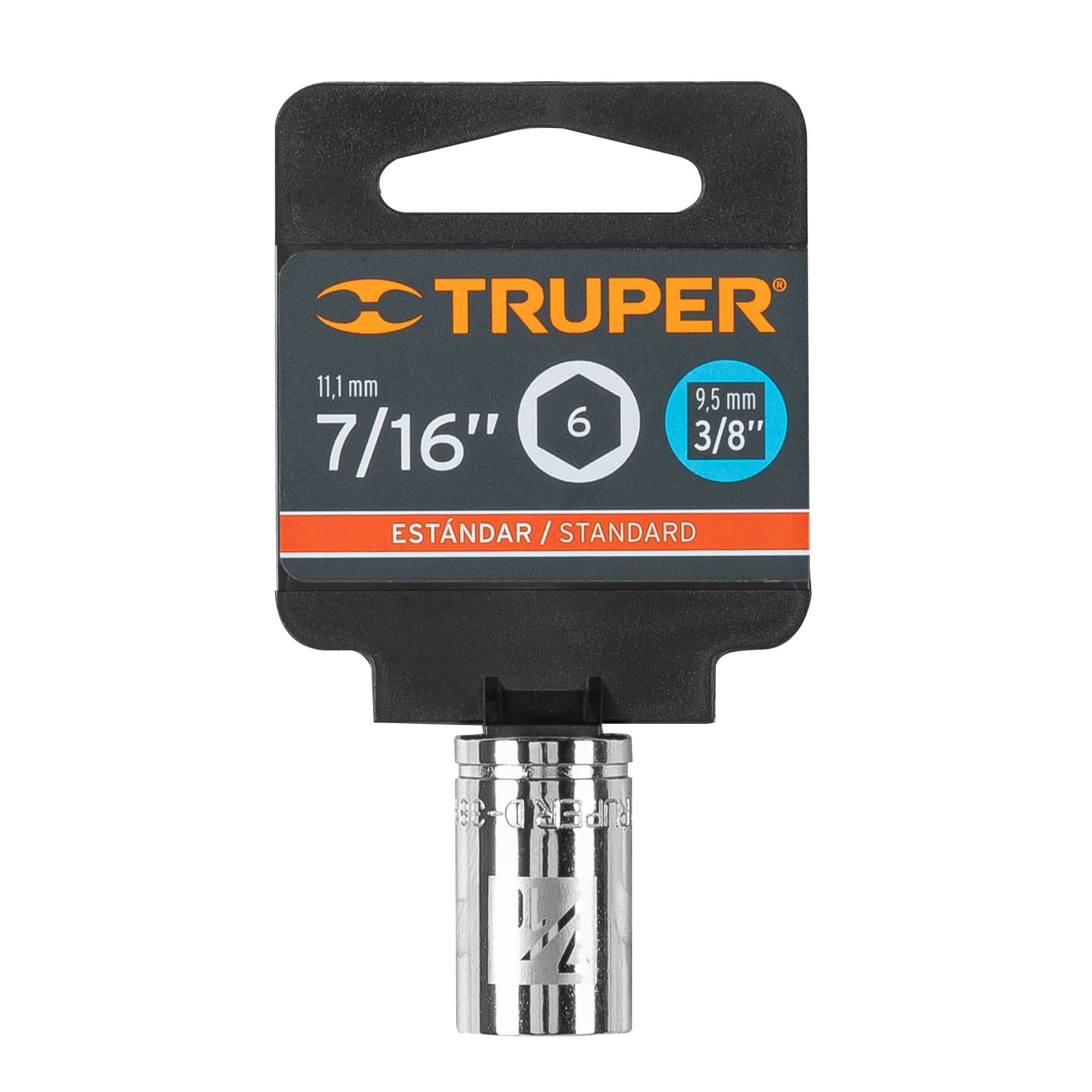 Dado de 7/16", 6 puntas, cuadro 3/8", Truper