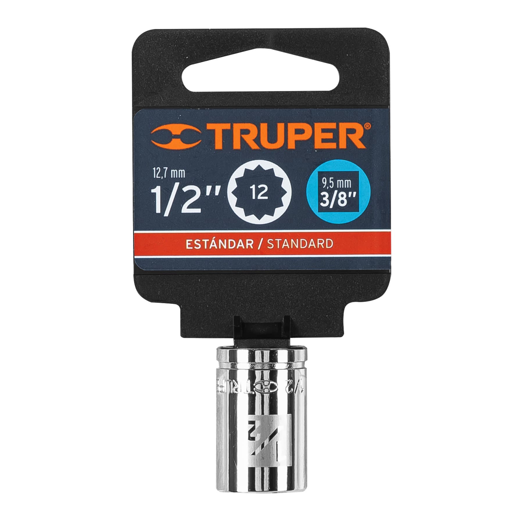 Dado de 1/2", 12 puntas, cuadro 3/8", Truper