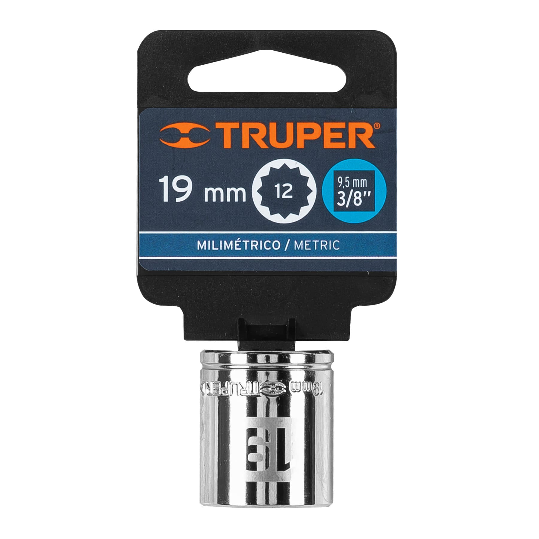 Dado de 19 mm, 12 puntas, cuadro 3/8", Truper