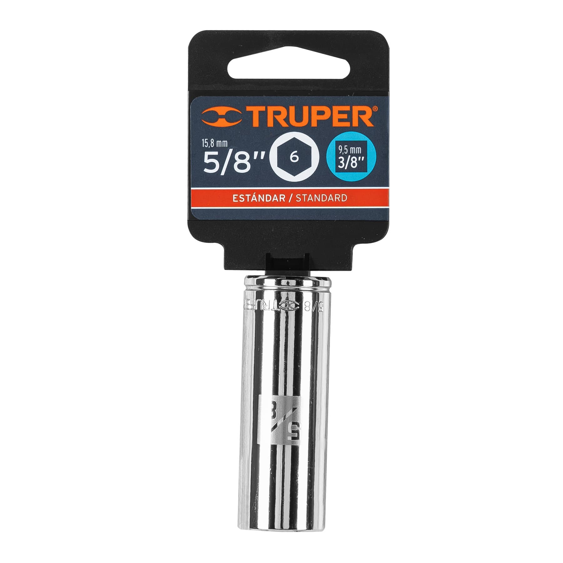 Dado largo de 5/8", 6 puntas, cuadro 3/8", Truper