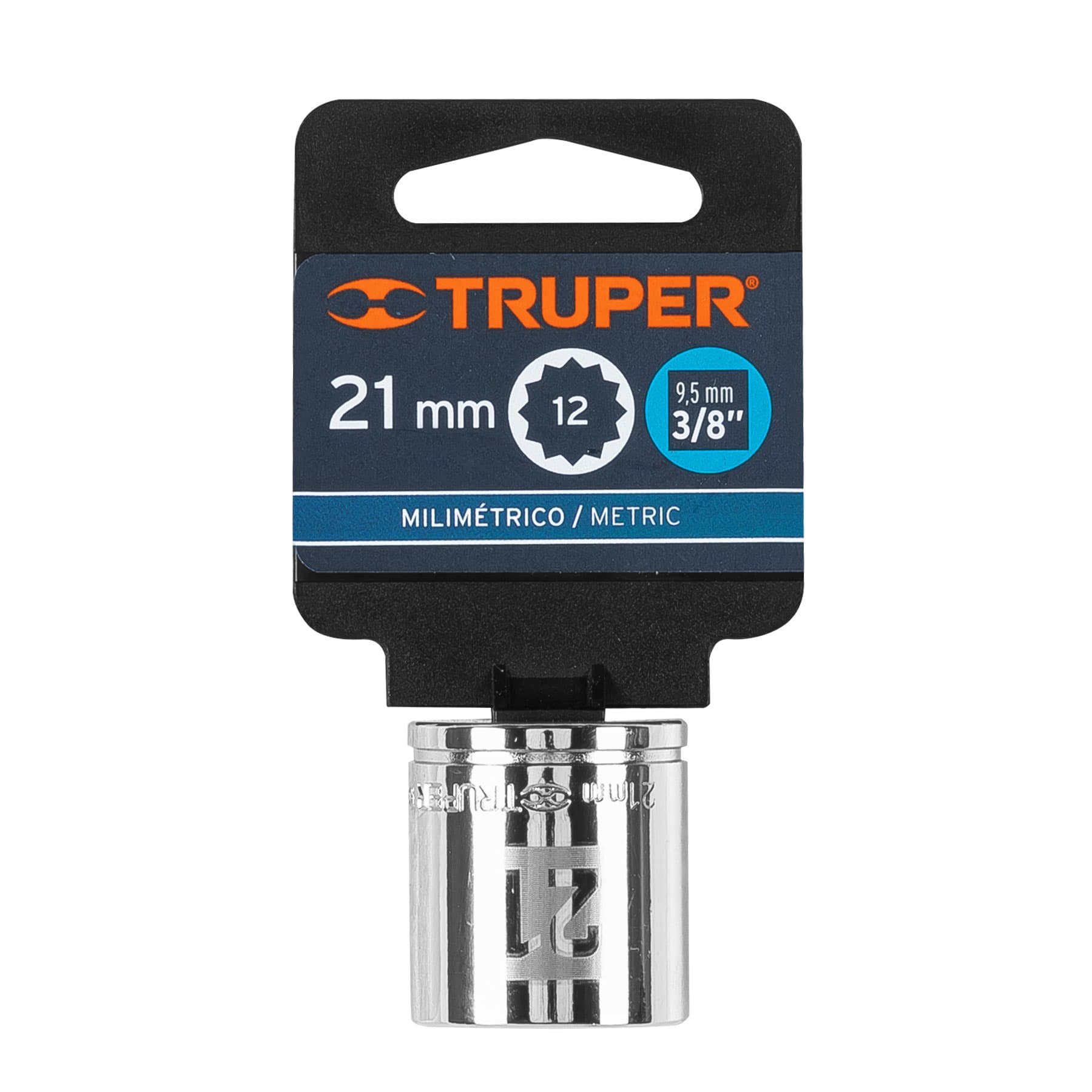 Dado de 21 mm, 12 puntas, cuadro 3/8", Truper