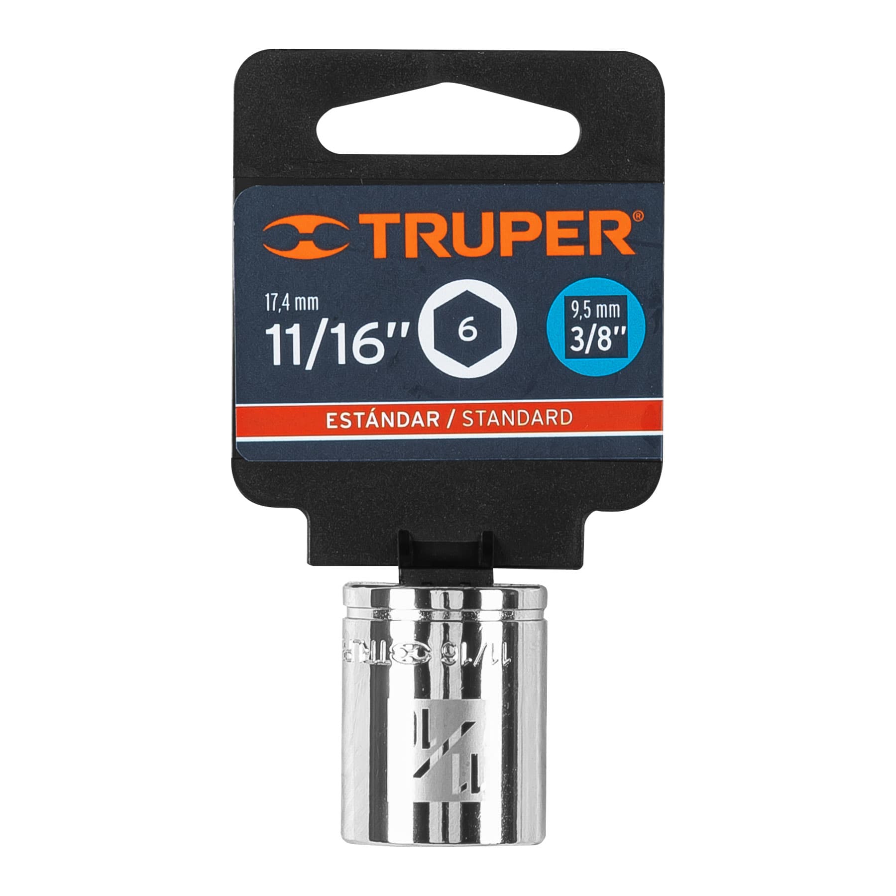 Dado de 11/16", 6 puntas, cuadro 3/8", Truper