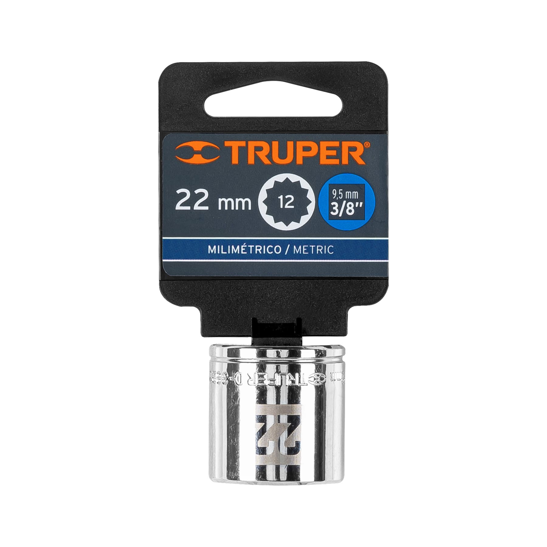 Dado de 22 mm, 12 puntas, cuadro 3/8", Truper