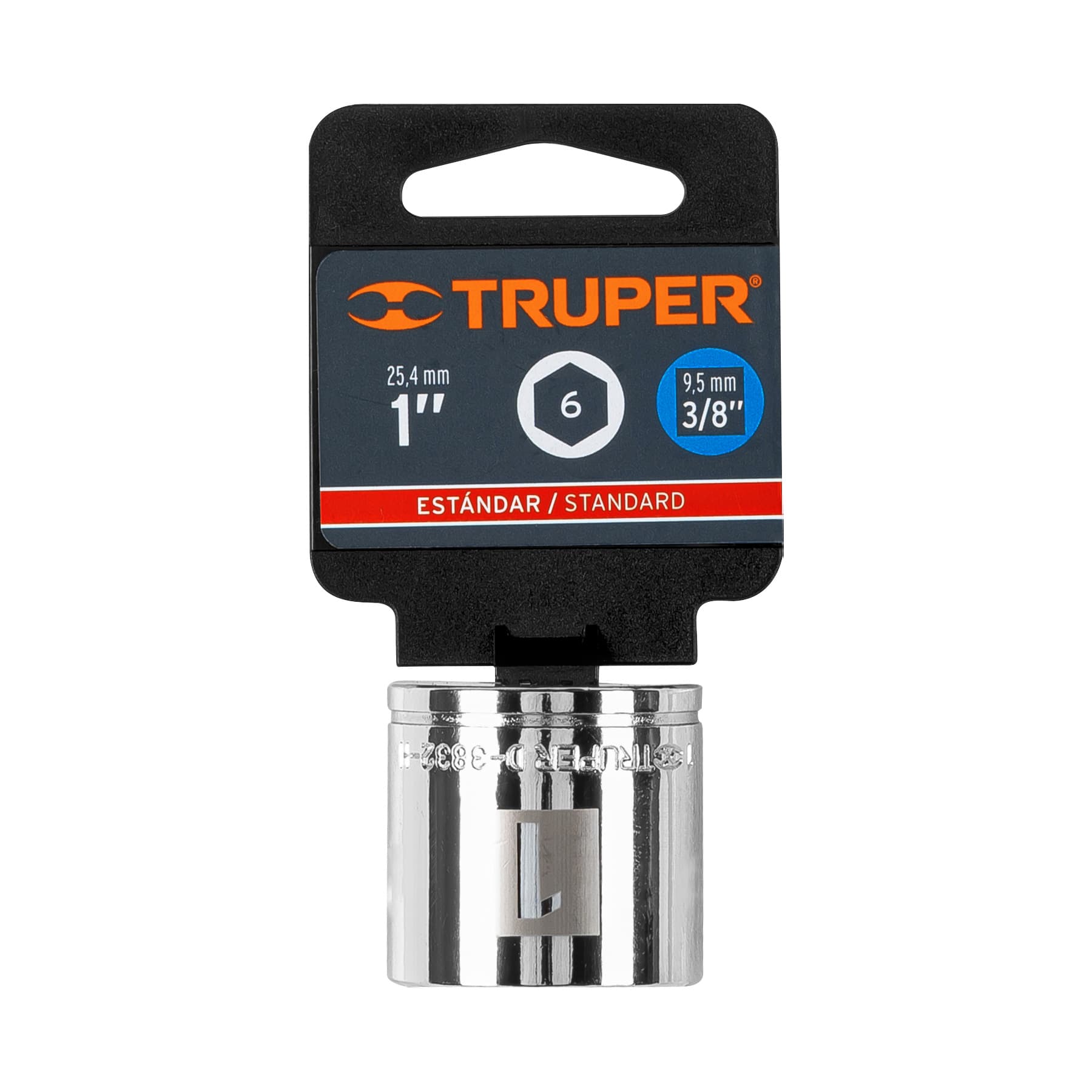 Dado de 1", 6 puntas, cuadro 3/8", Truper