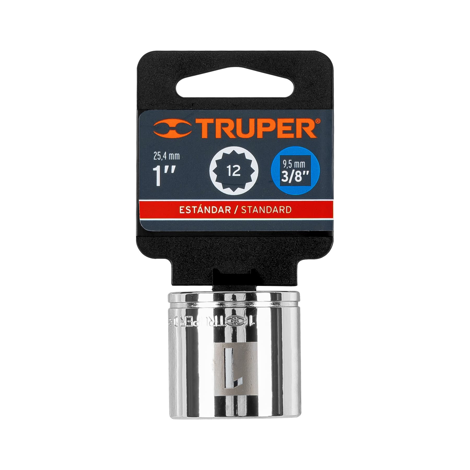 Dado de 1", 12 puntas, cuadro 3/8", Truper