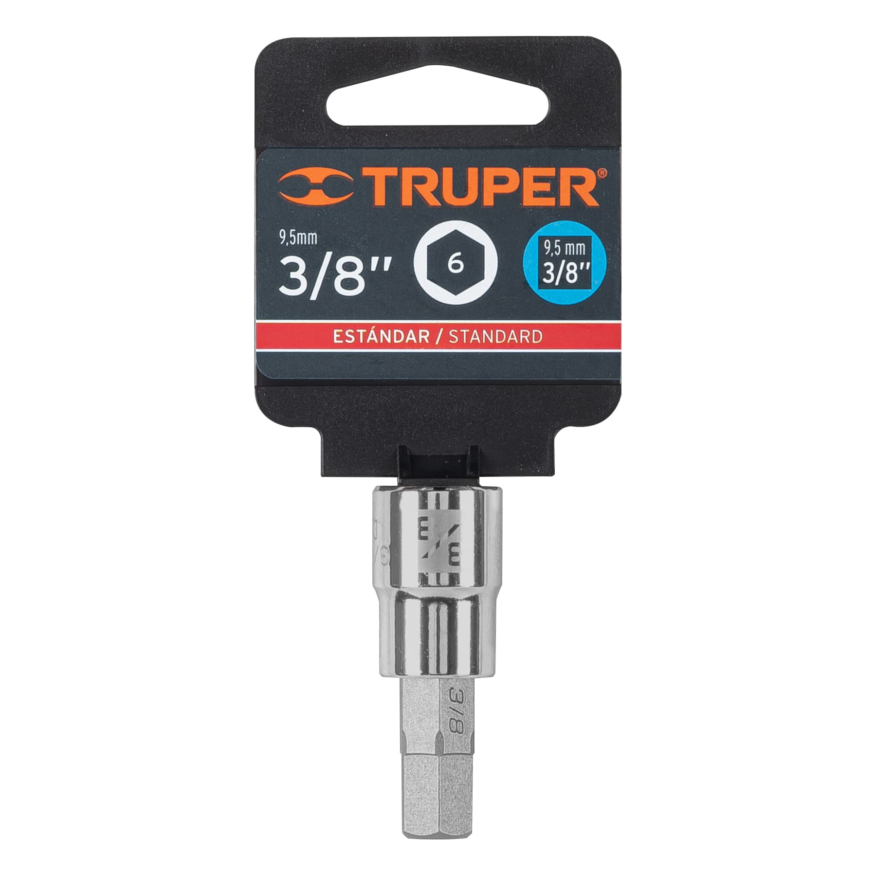 Dado punta hexagonal de 3/8", cuadro 3/8", Truper