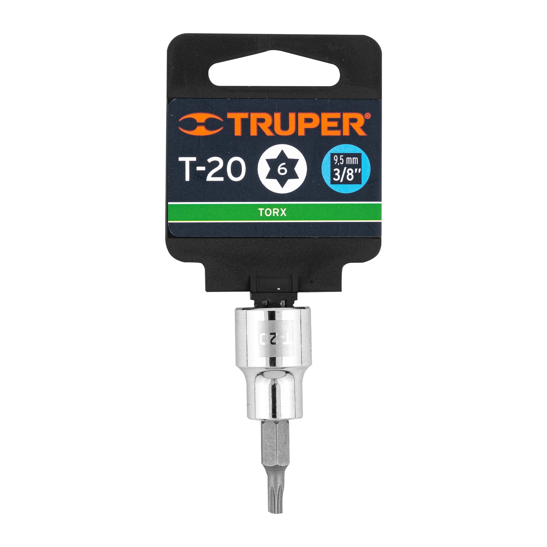 Dado punta torx T-20, cuadro 3/8", Truper