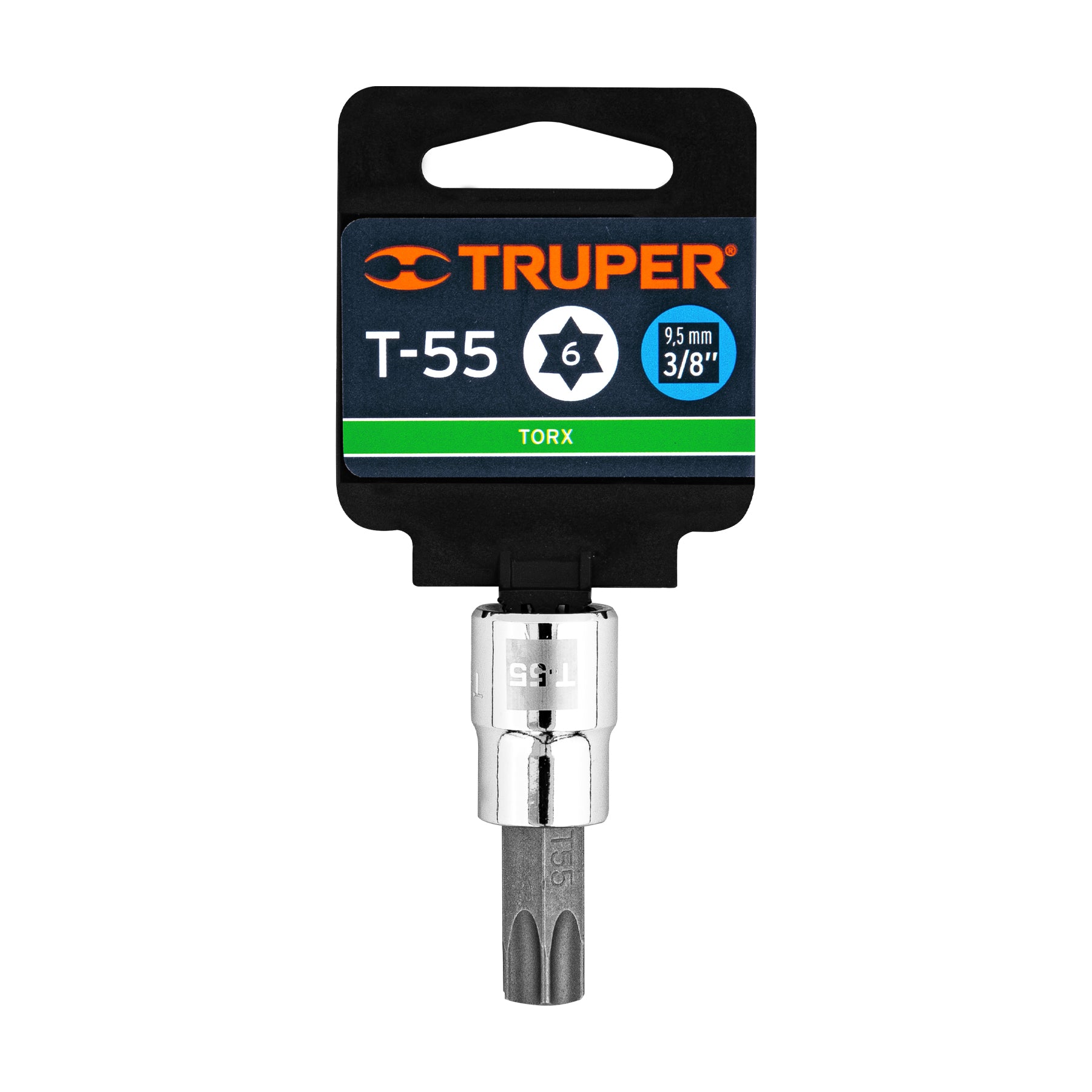 Dado punta torx T-55, cuadro 3/8", Truper