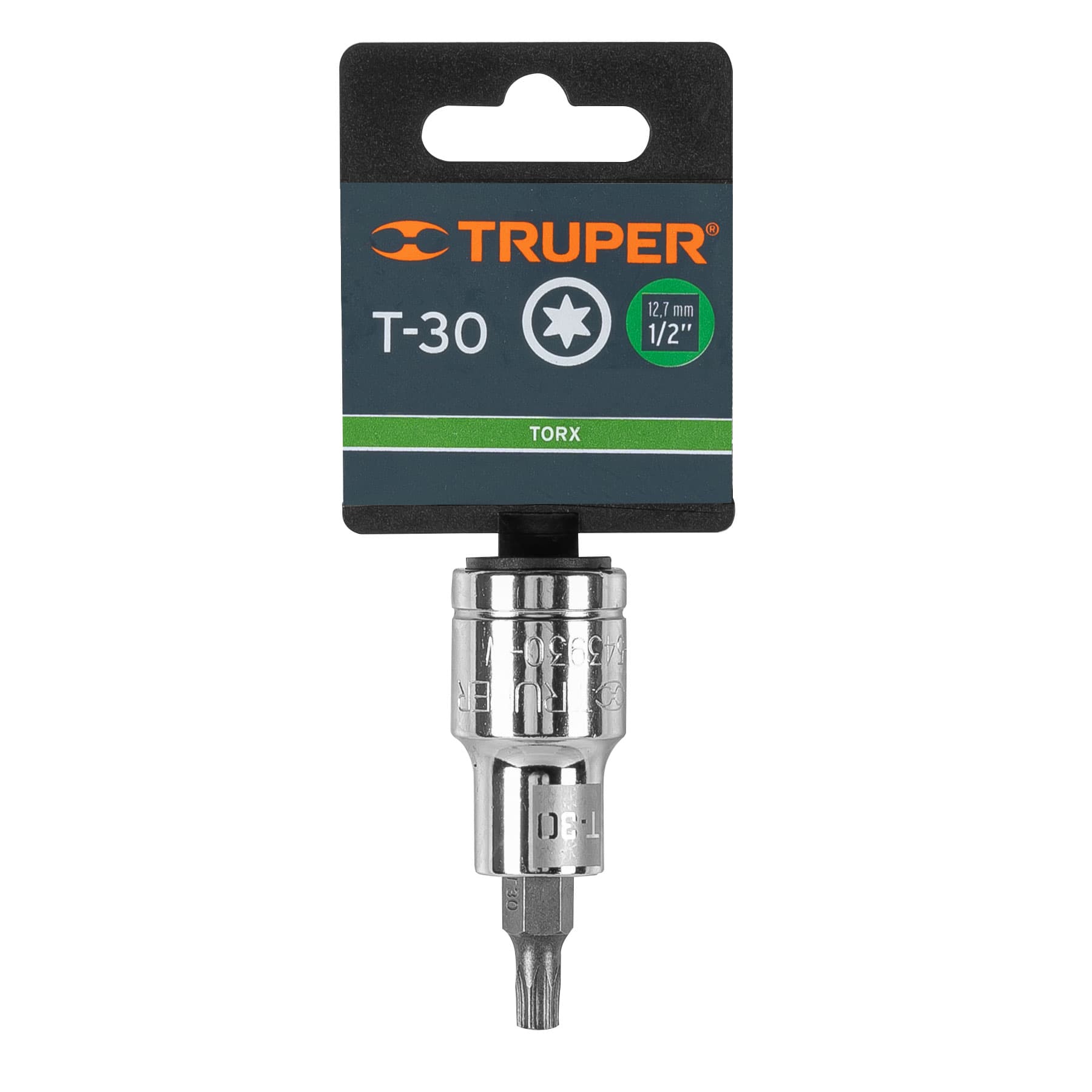 Dado punta torx T-30, cuadro 1/2", Truper