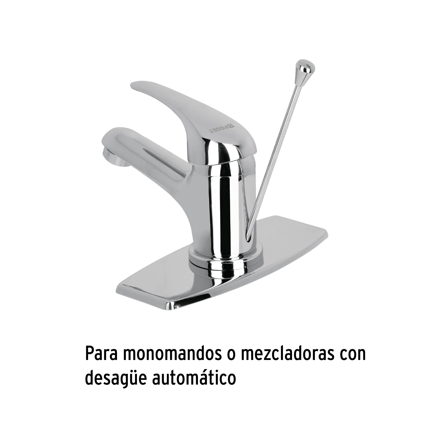 Contra para lavabo con rebosadero y sist automático, cromo, 1-1/4