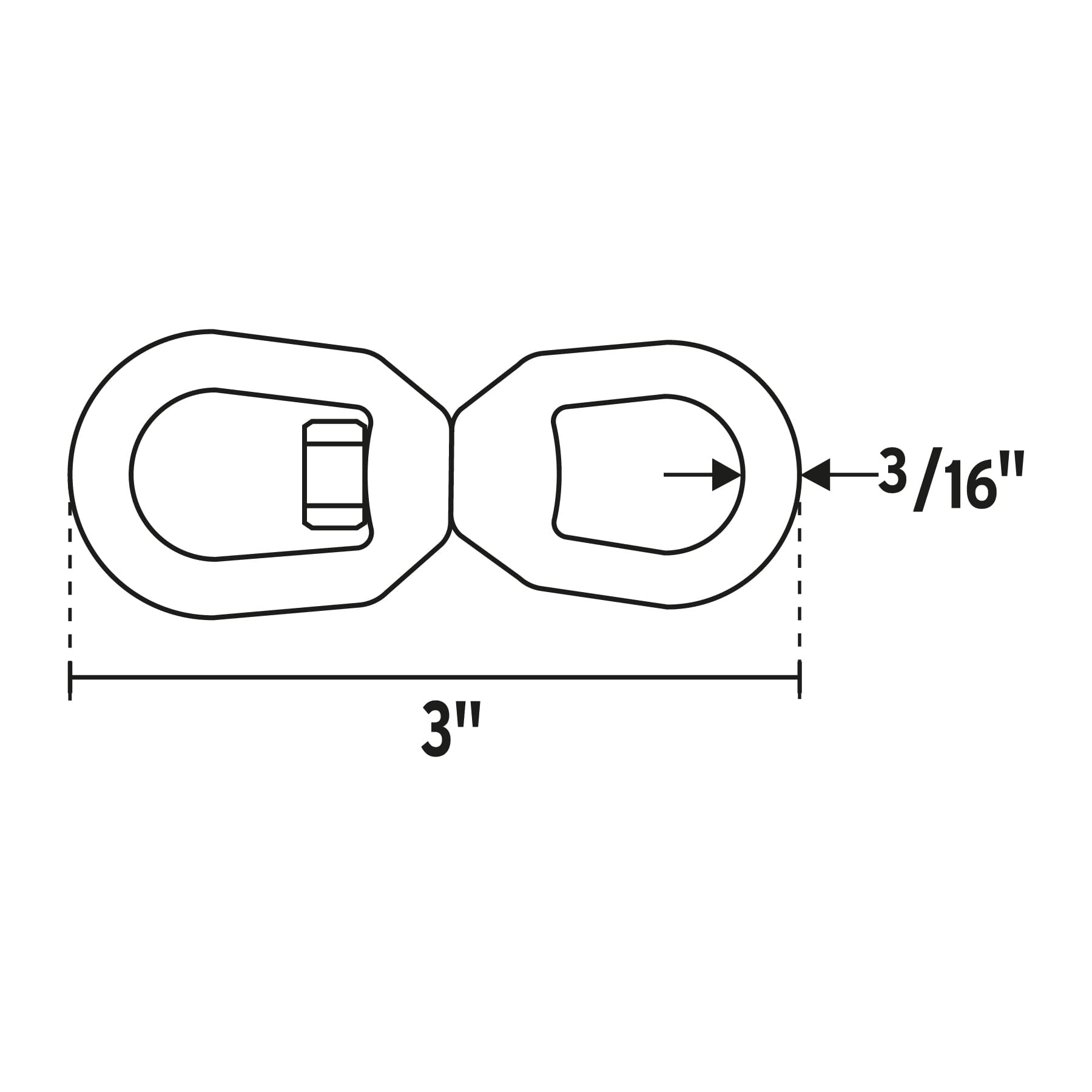 Destorcedor forjado de 3/16", Fiero