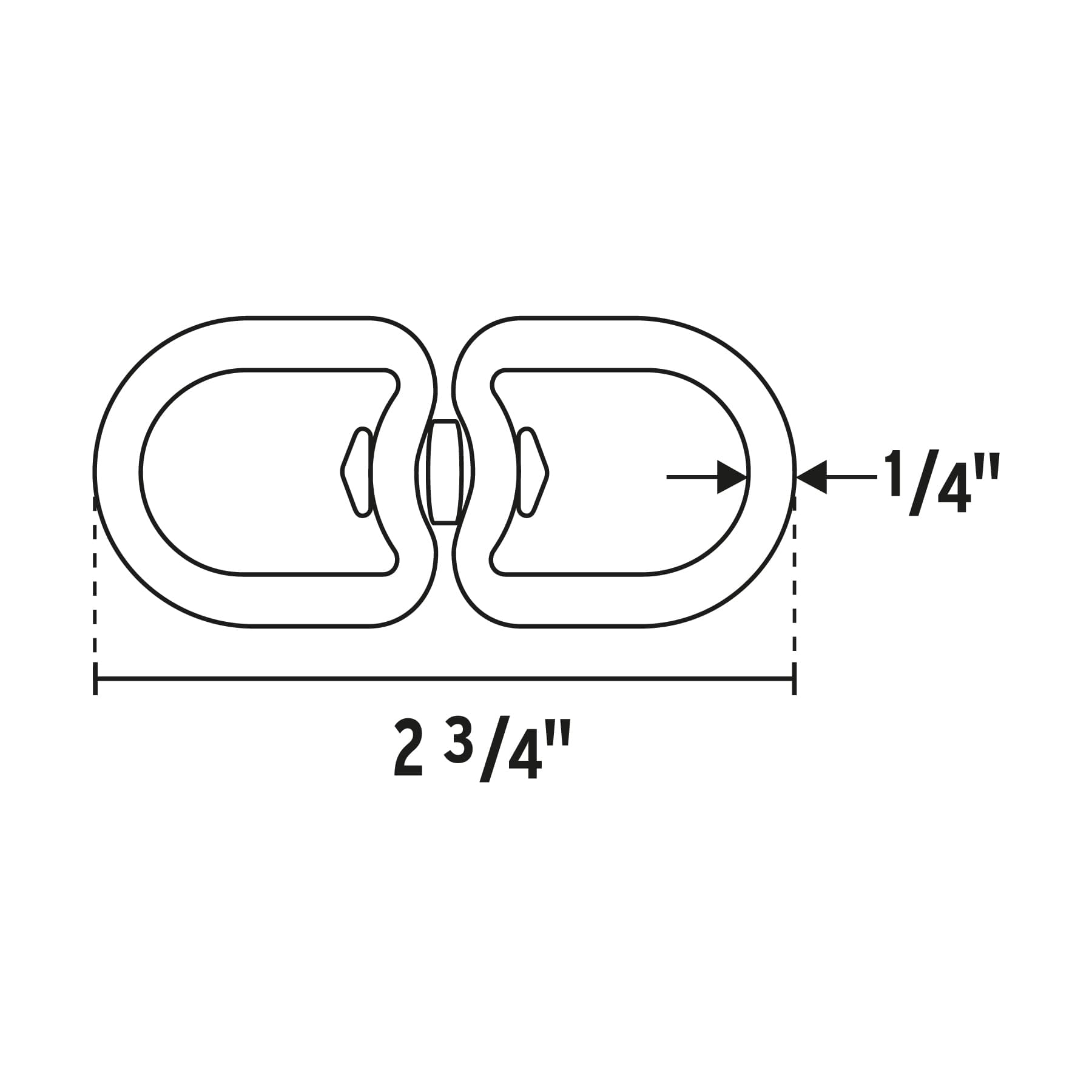 Destorcedor metálico de 1/4", Fiero