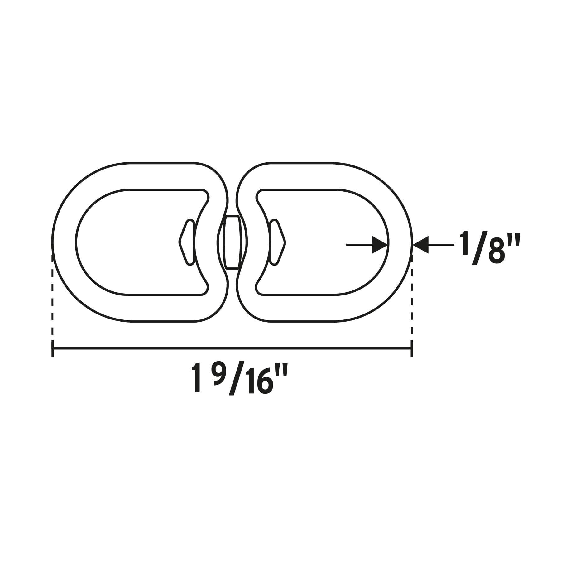 Destorcedor metálico de 1/8", Fiero