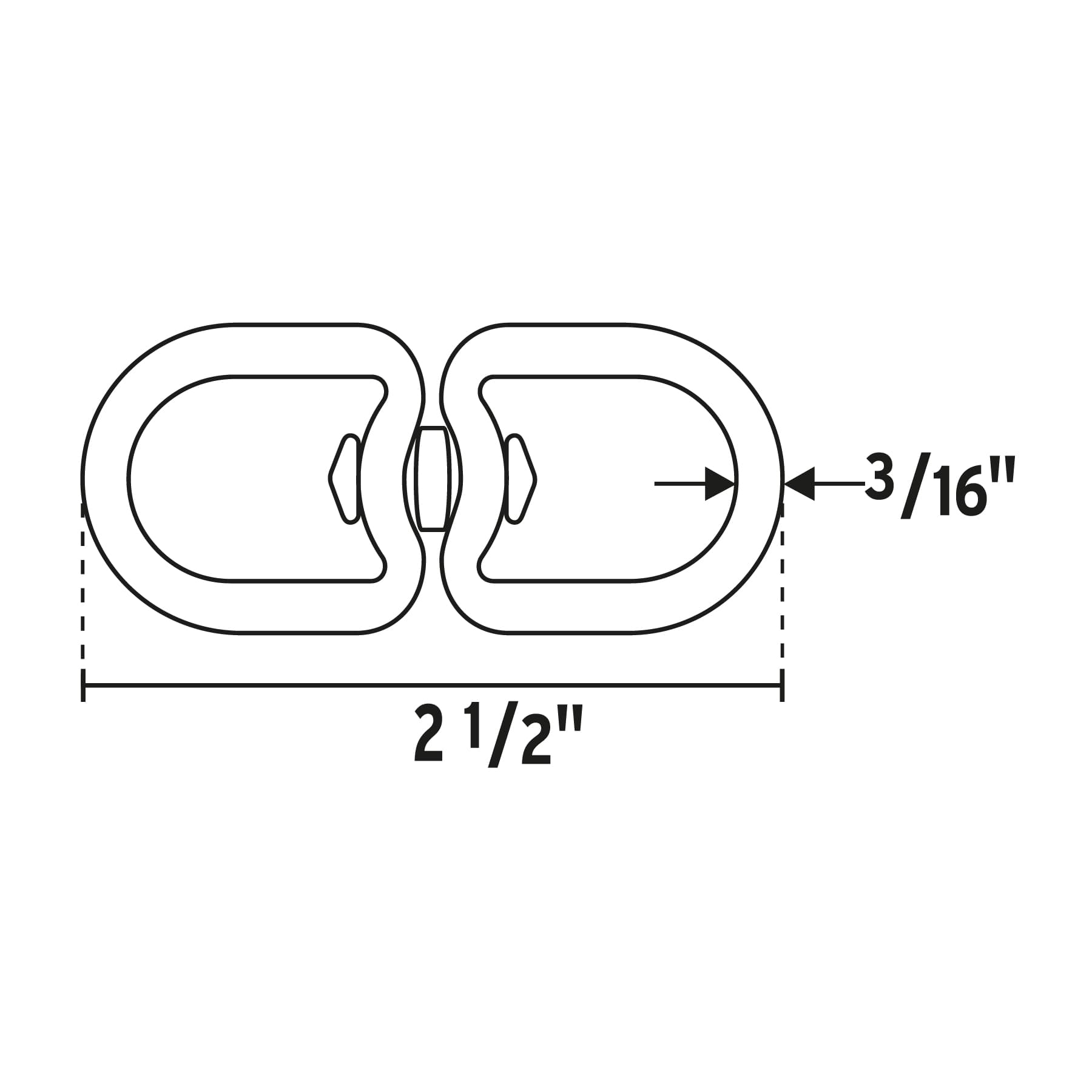 Destorcedor metálico de 3/16", Fiero