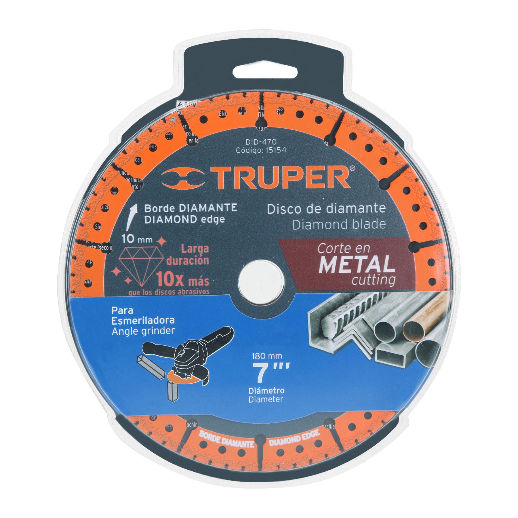 Disco de diamante de 7" x 2.8 mm, corte de metal, Truper
