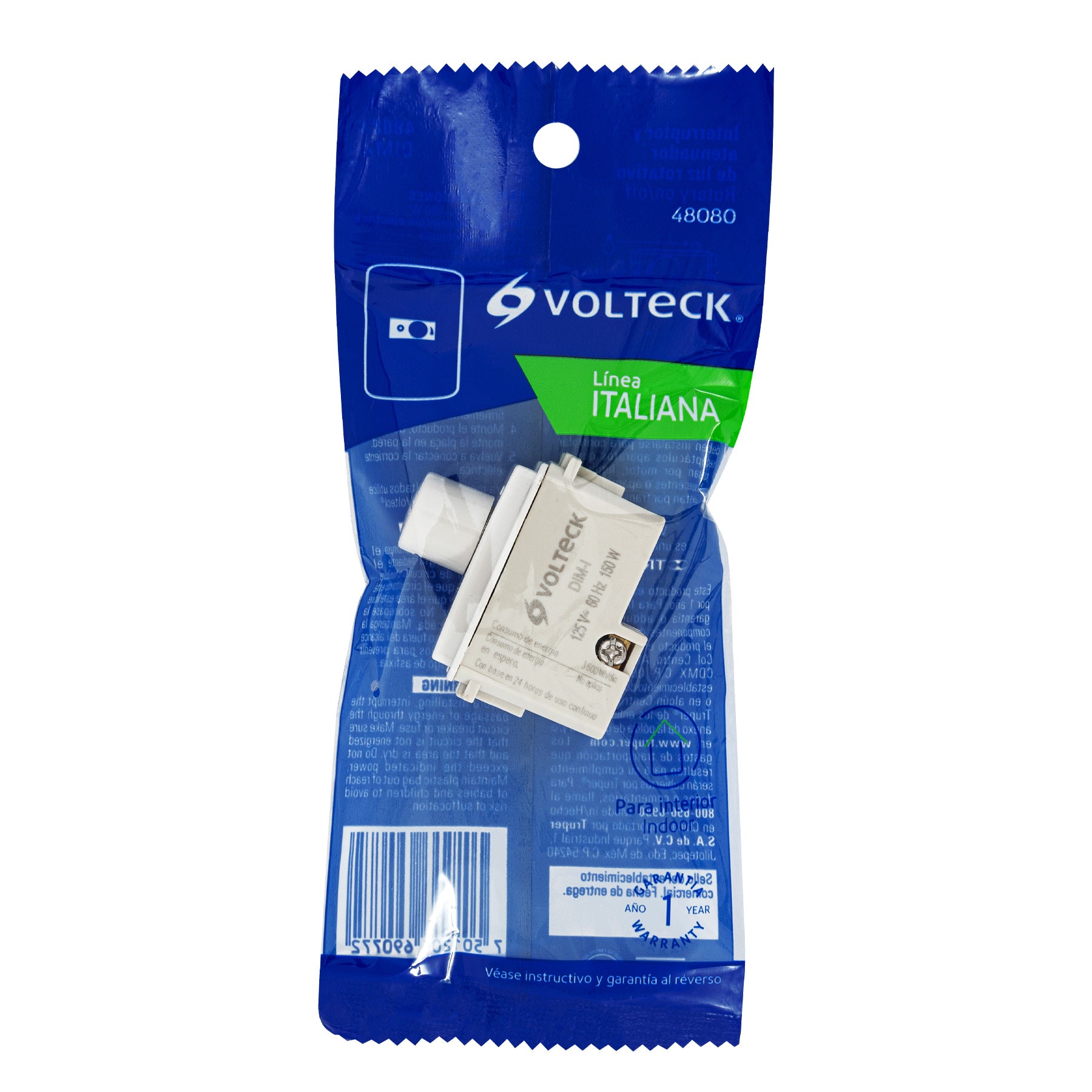 Dimmer giratorio, línea Italiana, marfil, Volteck