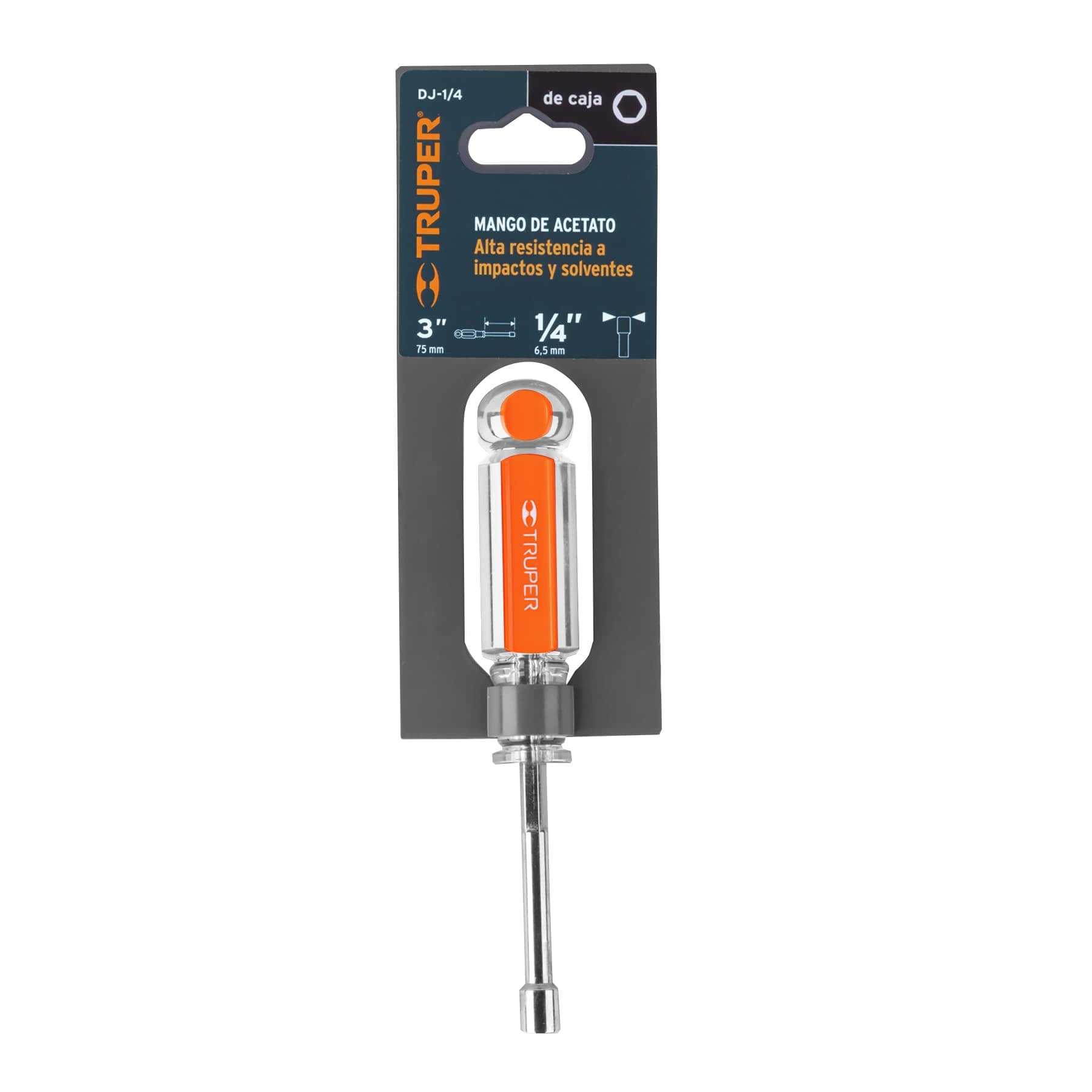Desarmador de caja 1/4" mango de acetato, Truper