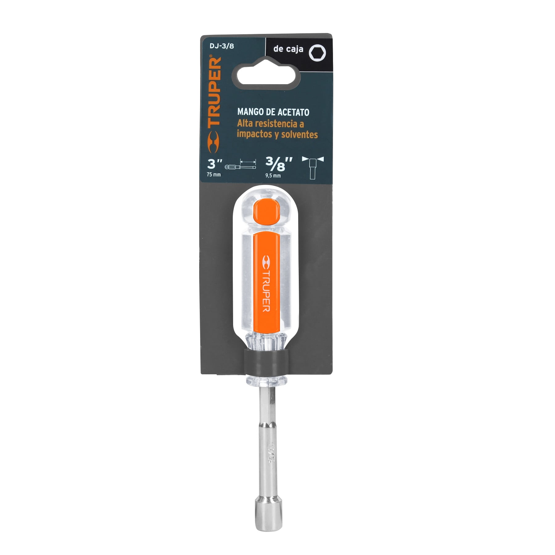 Desarmador de caja 3/8" mango de acetato, Truper