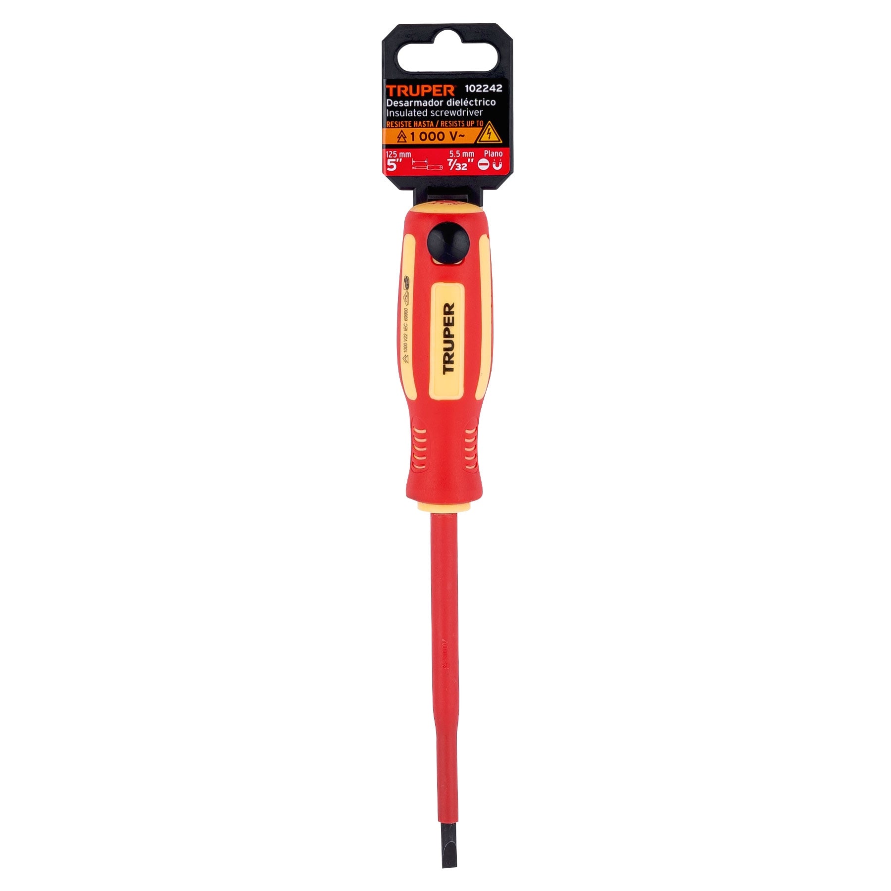 Desarmador dieléctrico plano 7/32" x 5", Truper