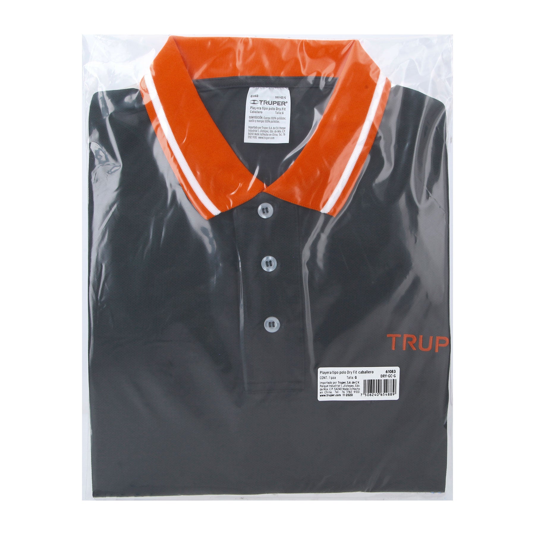Playera polo performance para hombre, gris, G, Truper