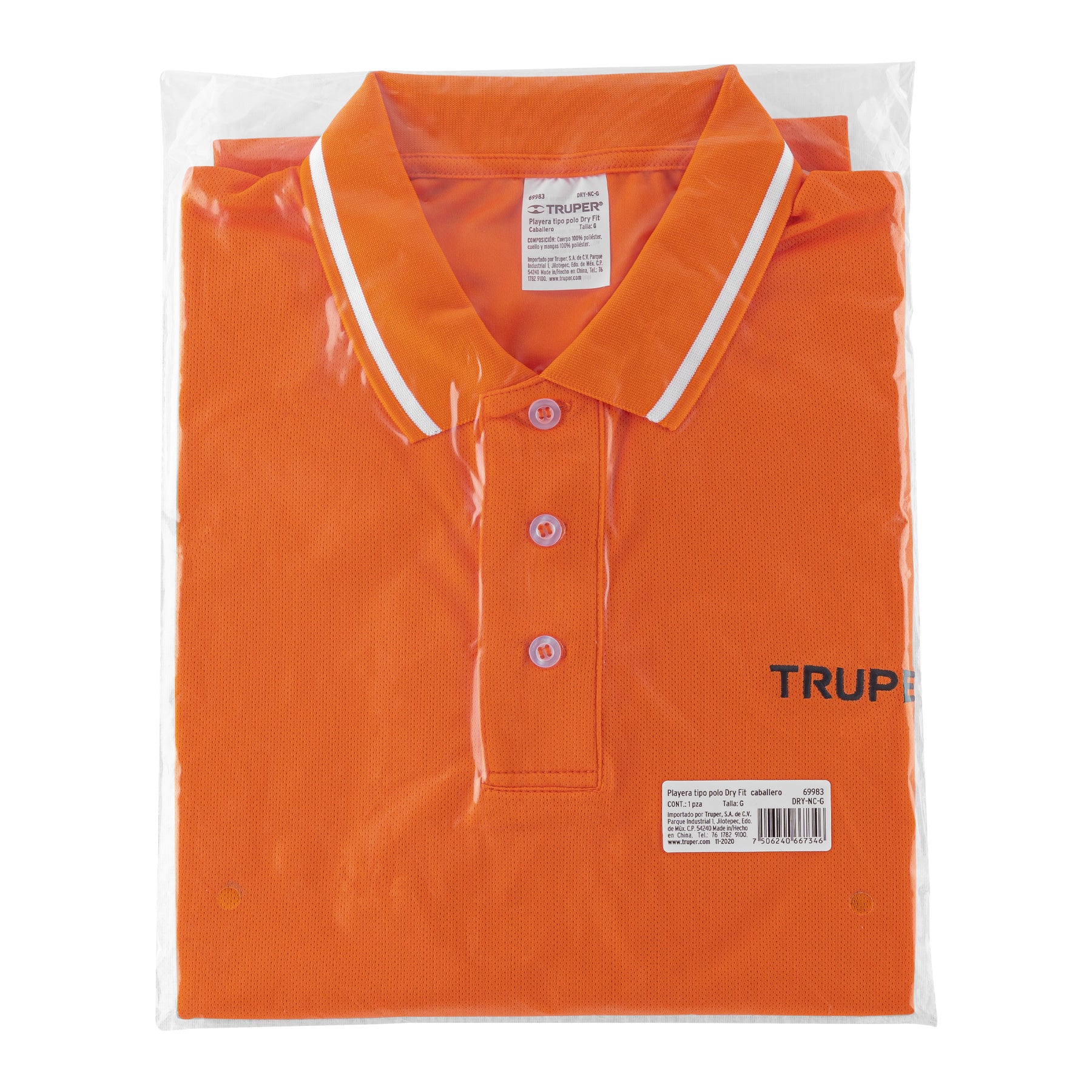 Playera polo performance para hombre, naranja, G, Truper