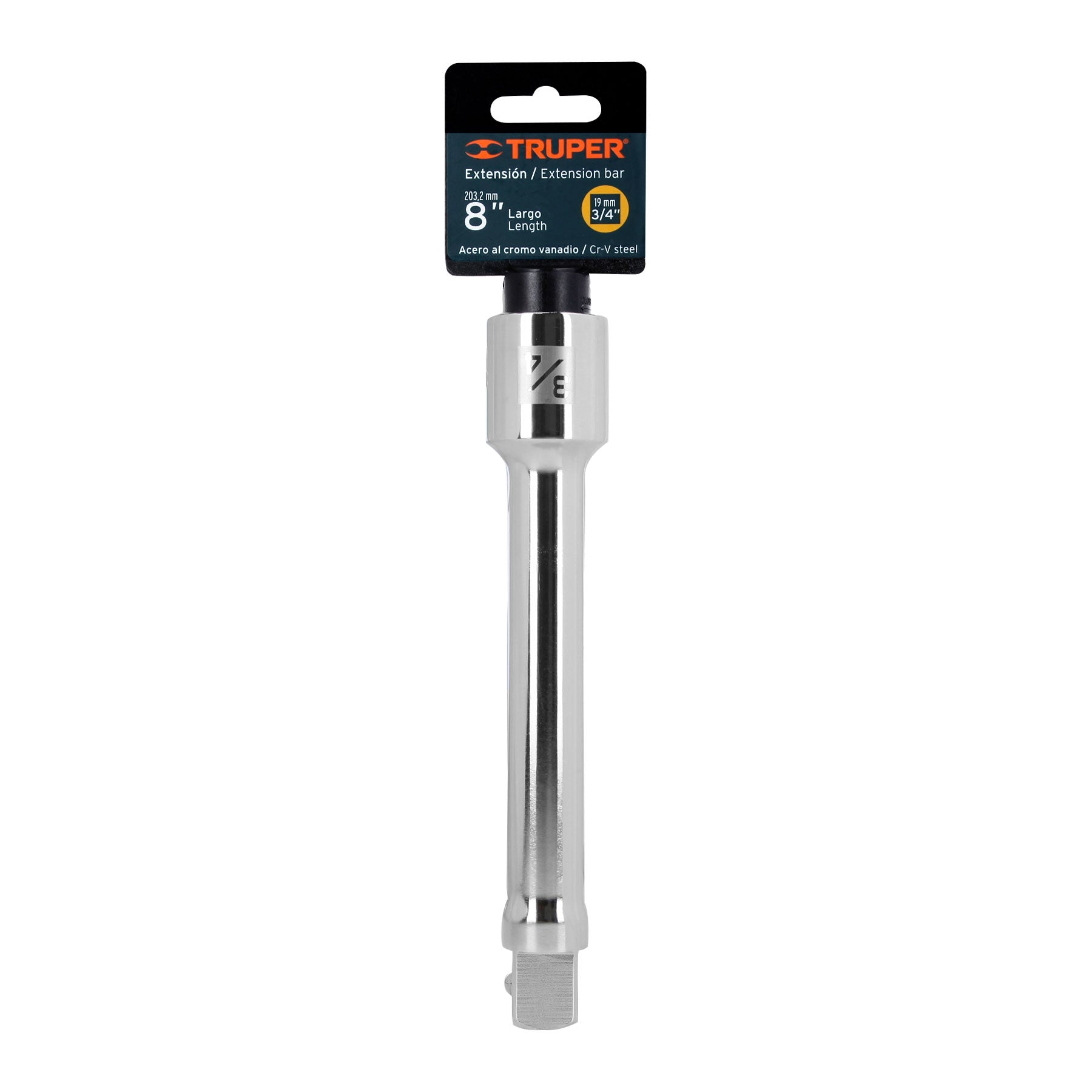 Extensión cuadro 3/4" para matraca, largo 8", Truper